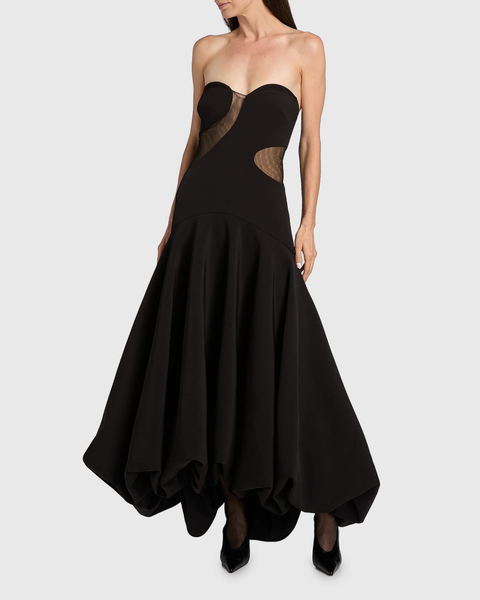 womens maxi dresses party PRETTYGARDEN Womens Summer Strapless Maxi Dresses Ruffle Tube Asymmetr