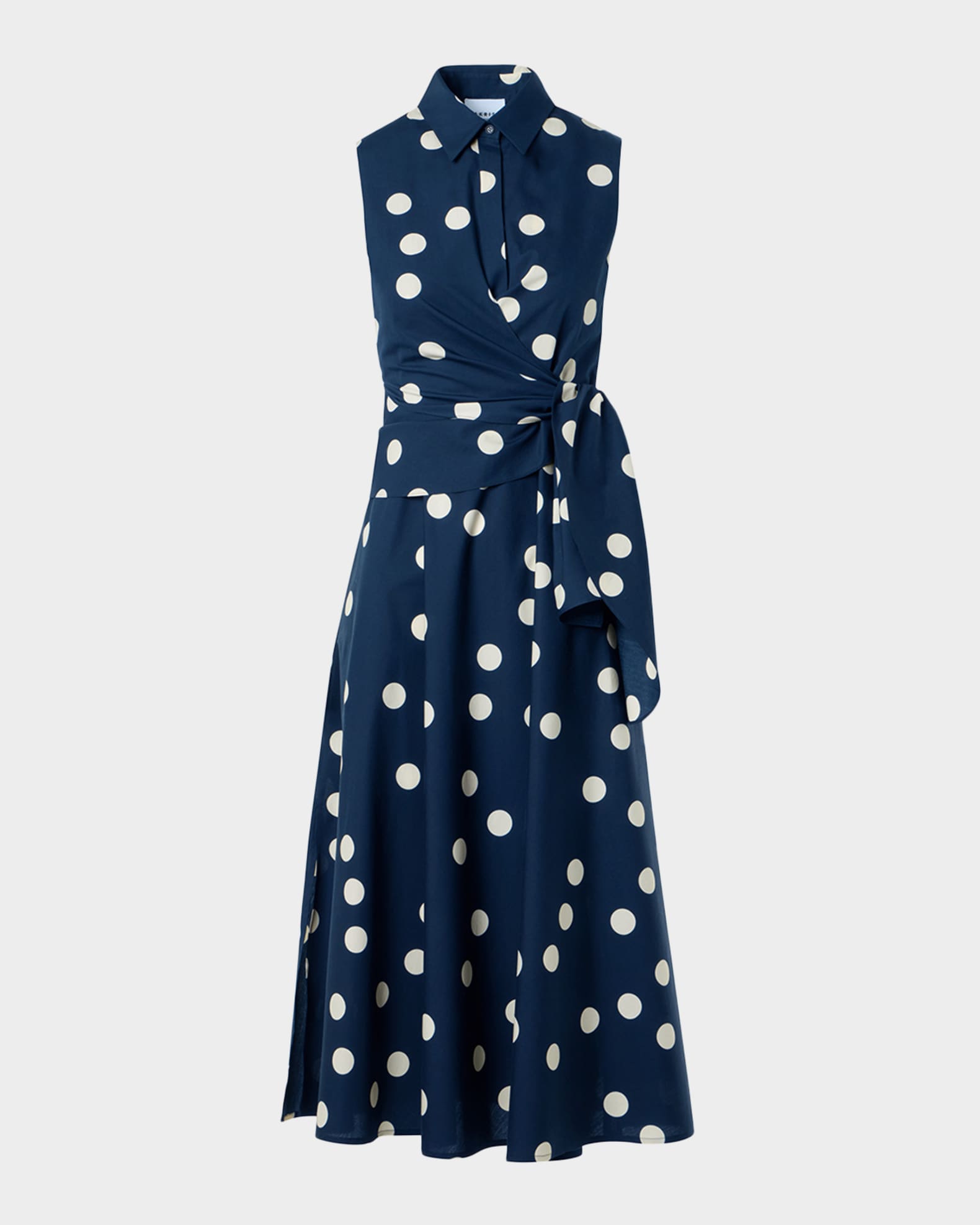 Akris punto Polka-Dot Cotton Poplin Sleeveless Midi Shirtdress | Neiman  Marcus