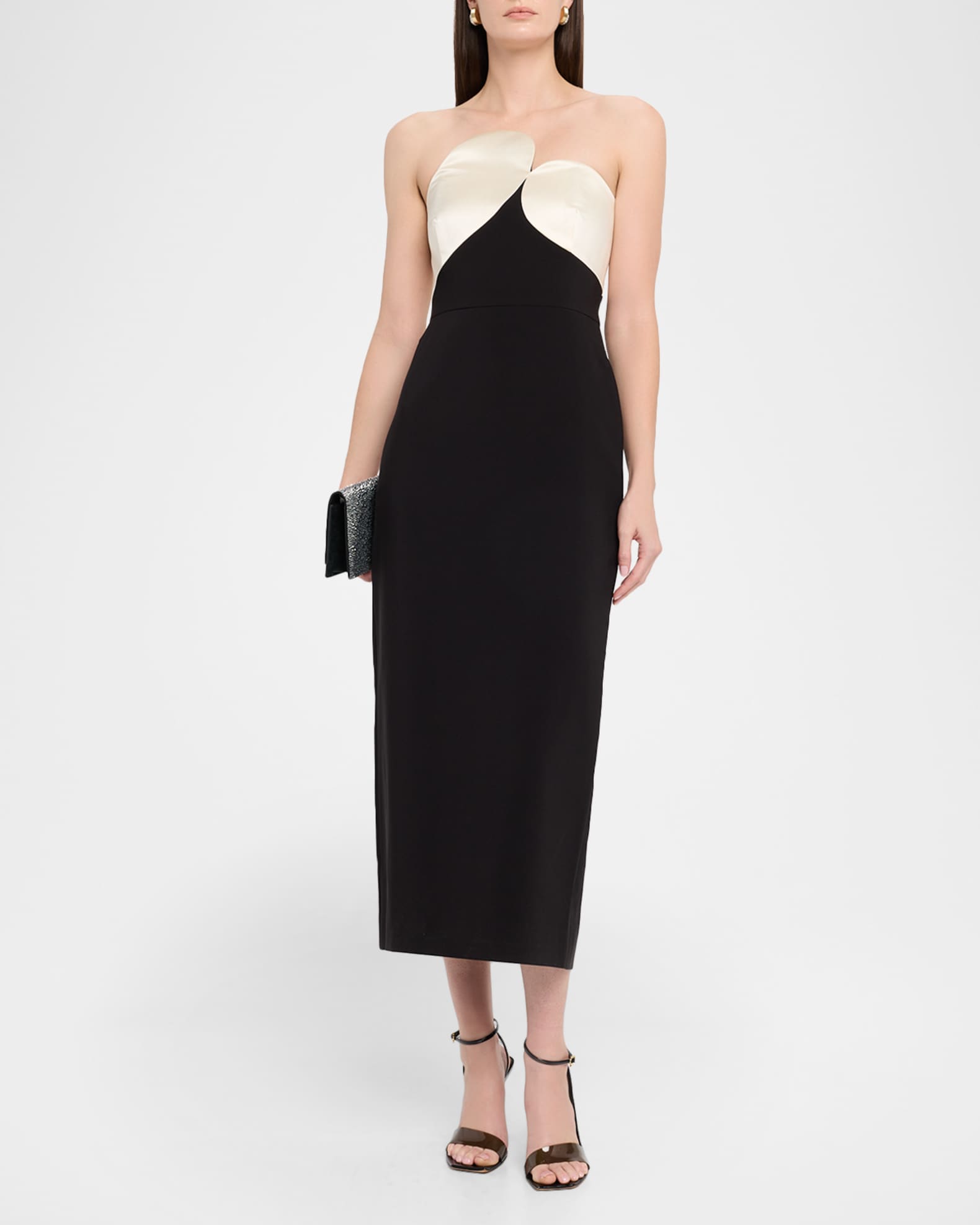 Et Ochs Women's Court Strapless Midi-Dress - Black Ivory - Size 8