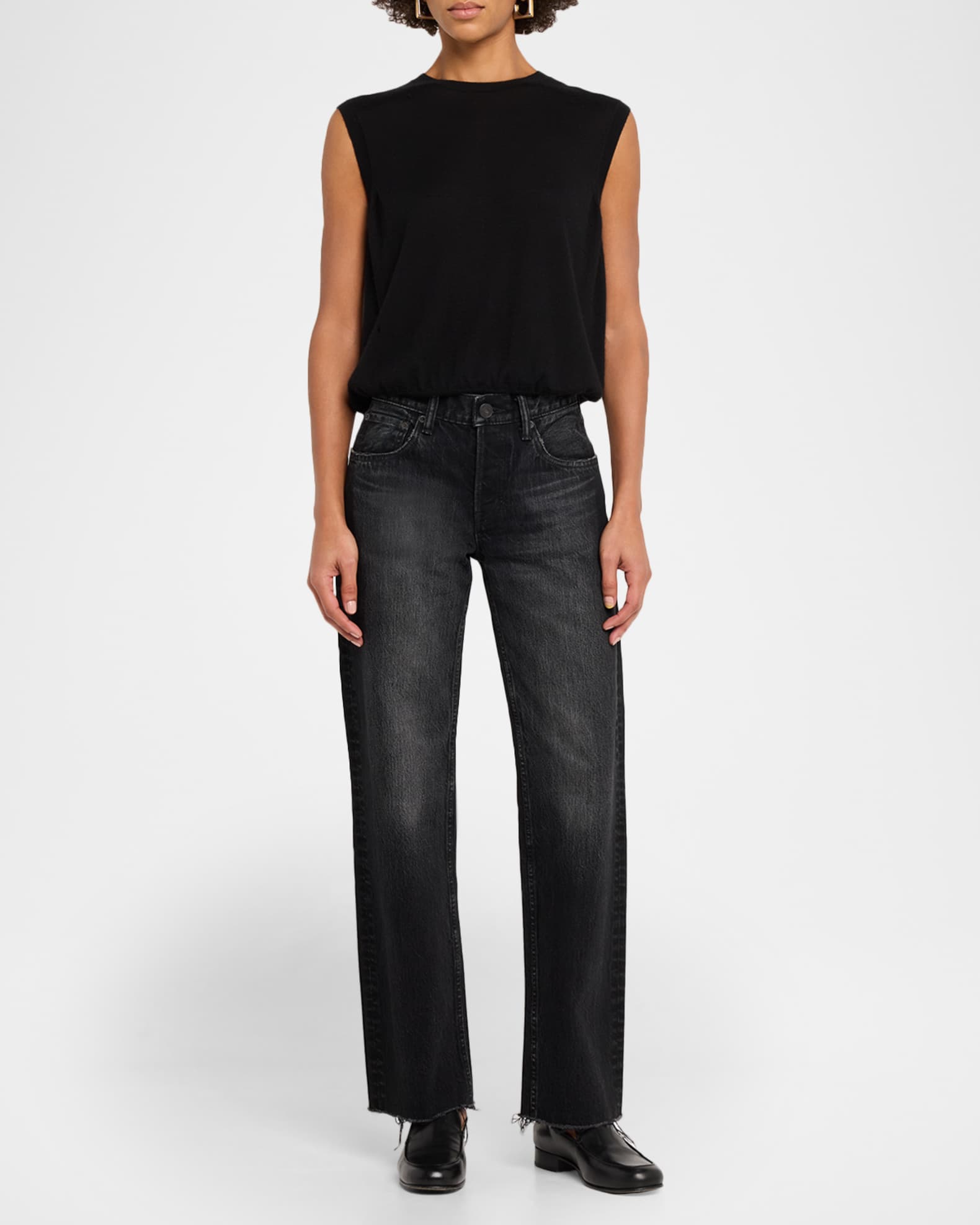 MOUSSY VINTAGE Glencoe Straight Raw-Hem Jeans | Neiman Marcus