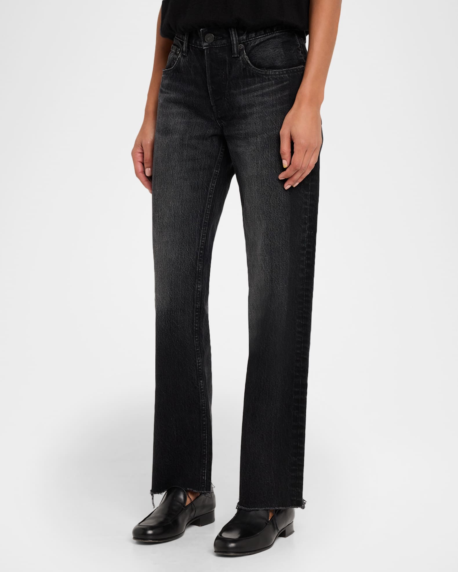MOUSSY VINTAGE Glencoe Straight Raw-Hem Jeans | Neiman Marcus