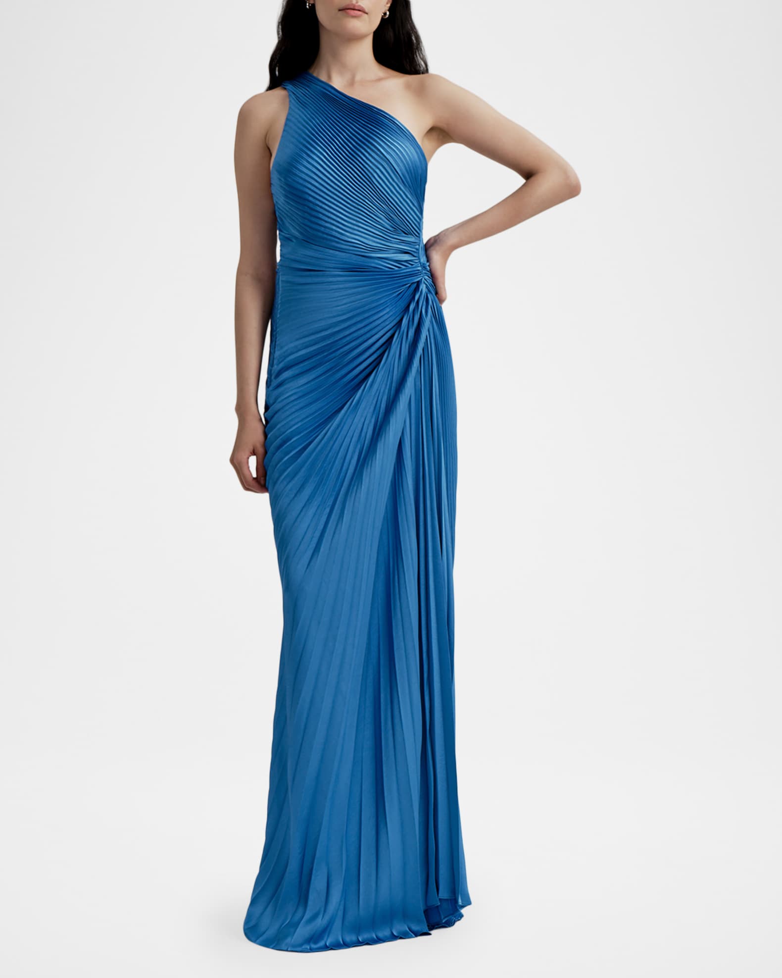 A.L.C. Lara Pleated Satin Gown | Neiman Marcus