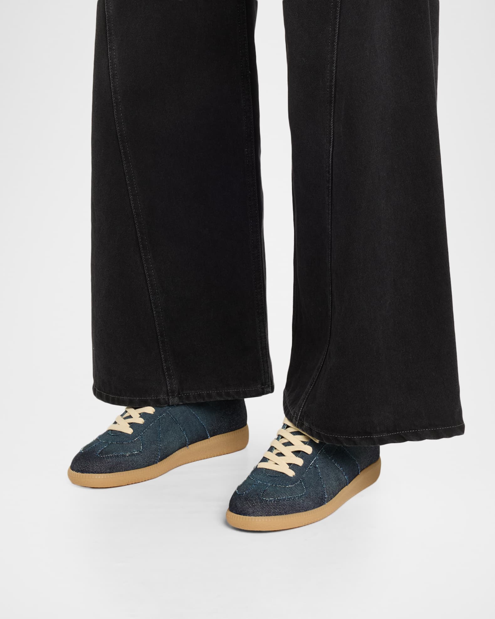 Maison Margiela Replica Denim T-Toe Low-Top Sneakers | Neiman Marcus