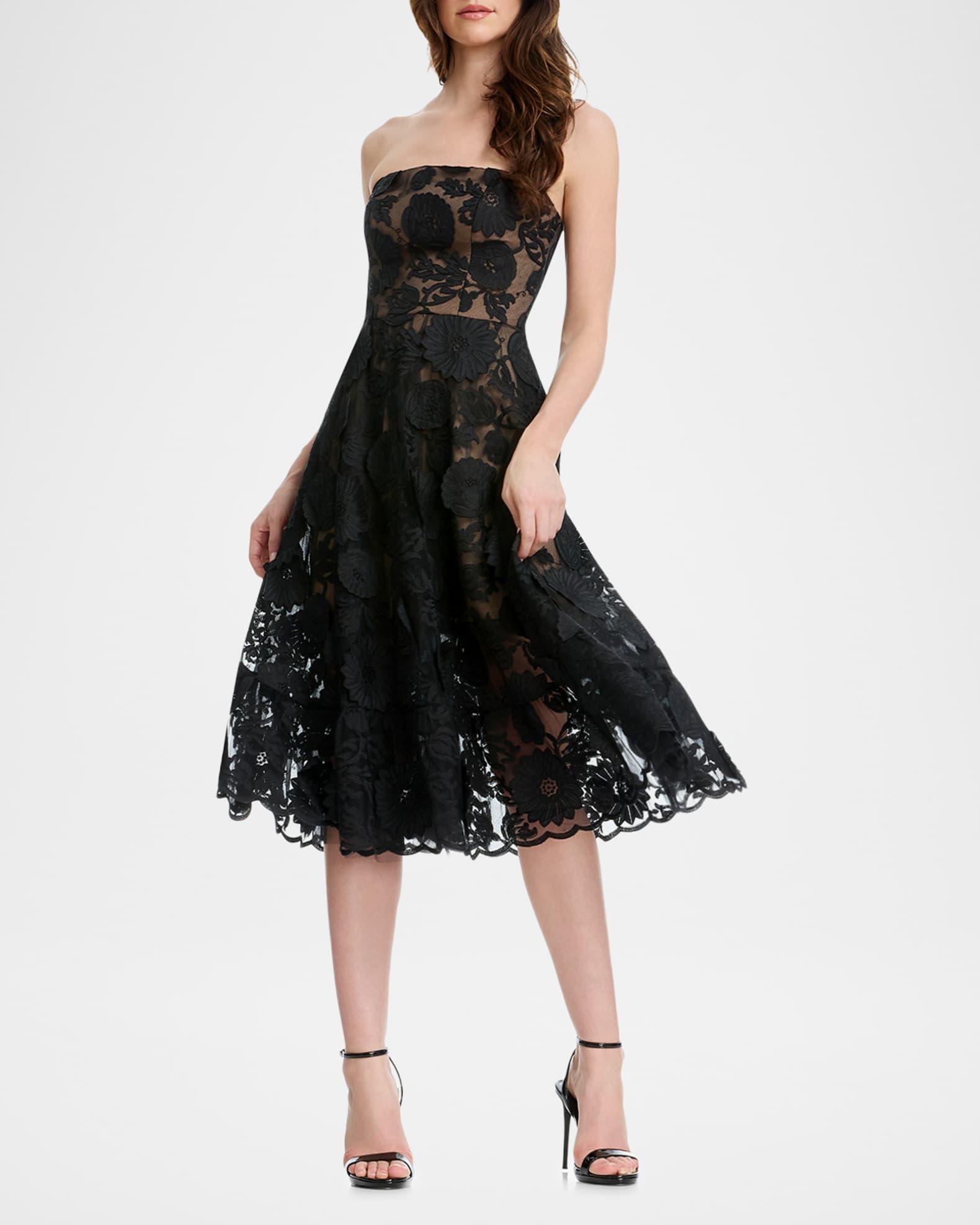Dress The Population Kailyn Strapless Fit & Flare Midi Dress - Black