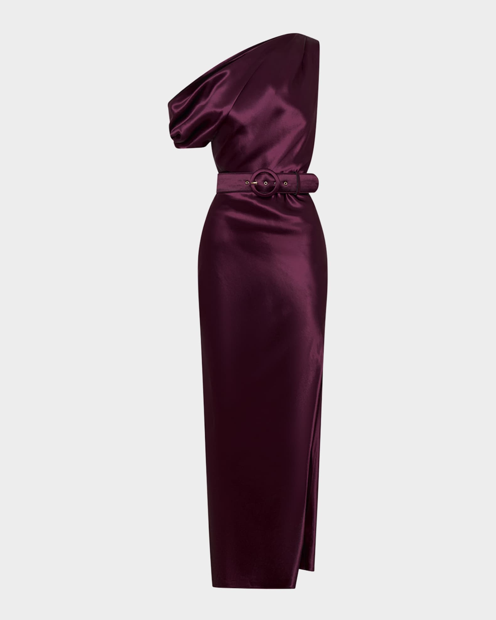 burgundy dress maxi long sleeve Amsale Evening Dress P391S