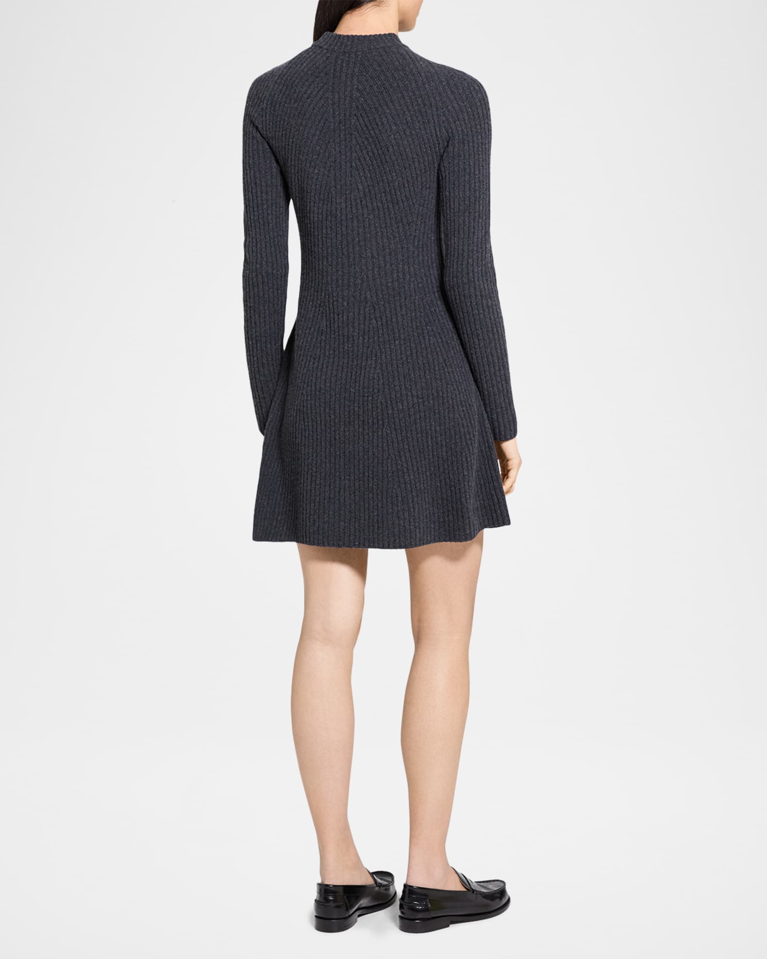 【Theory】Lana Cash TNK Knit Dress Theory Cashmere-Wool Ribbed Sweater Dress | Neiman Marcus