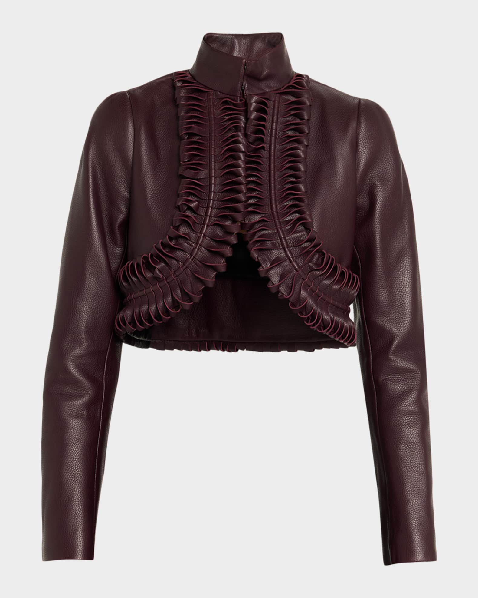 ALAIA Leather Trimmed Jacket | Neiman Marcus