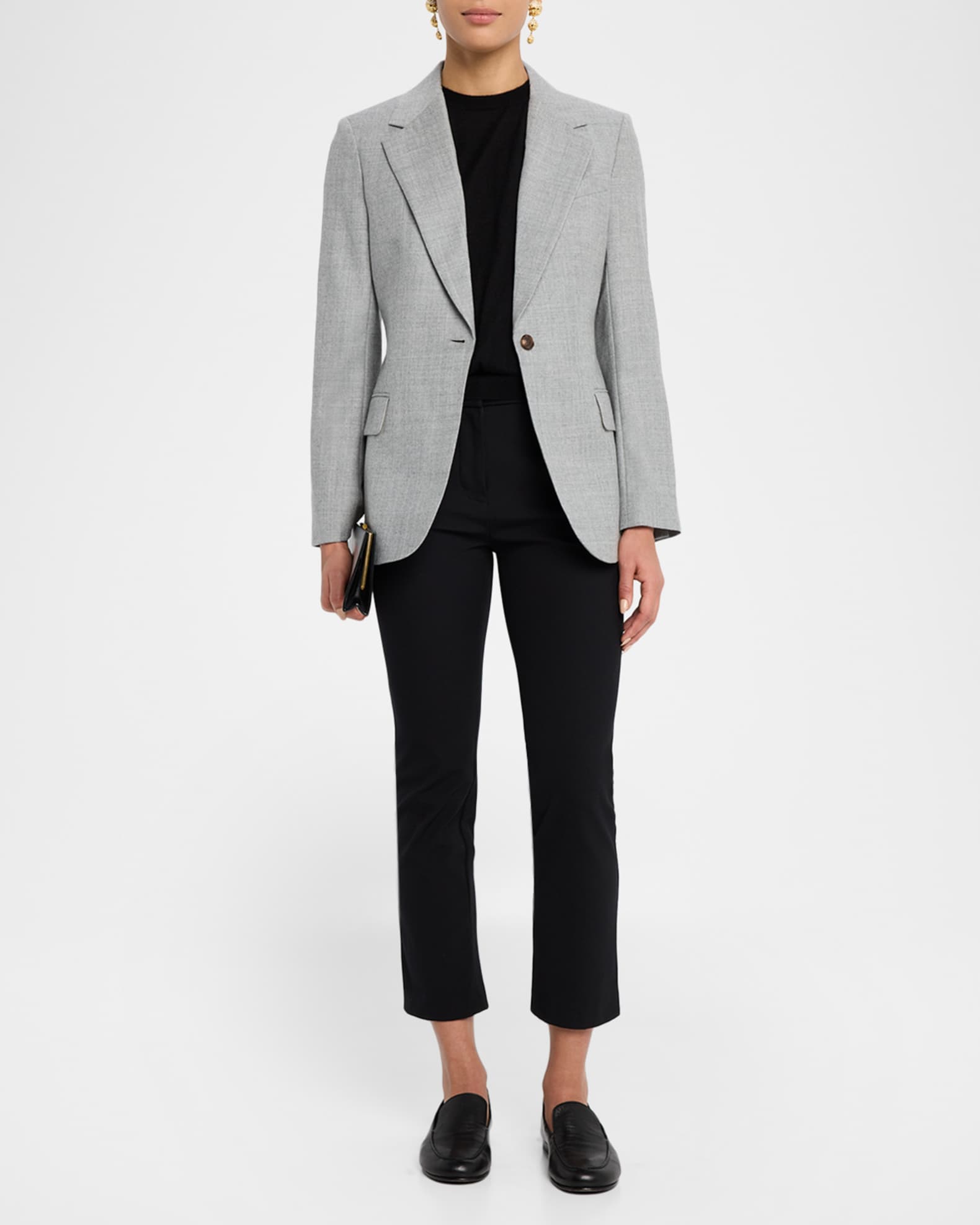 【未使用】Theory LIGHT SAXONY STAPLE BLAZER Theory Staple Single-Breasted Blazer () IFCHIC.COM