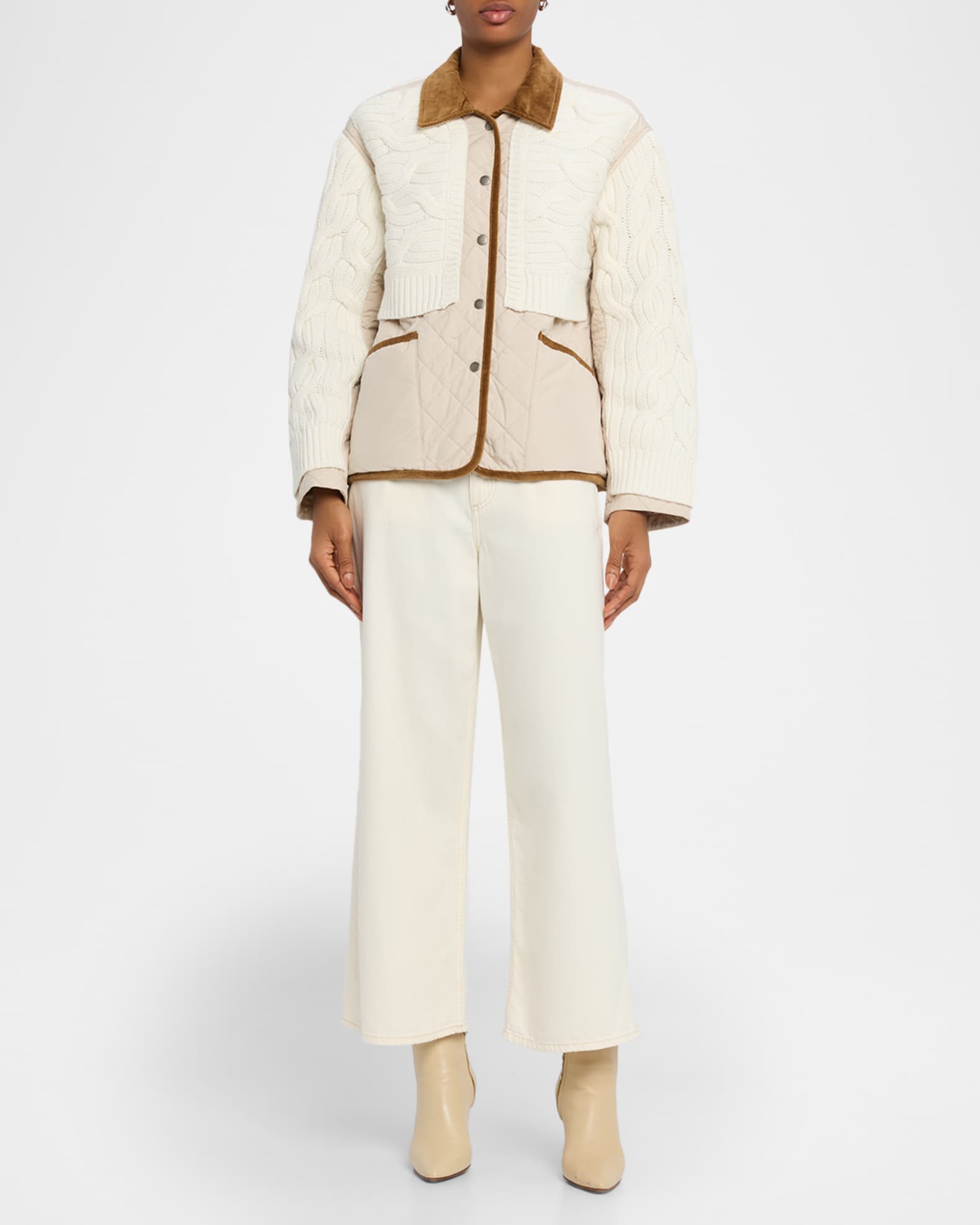Rag & Bone Ivy Mixed-Media Jacket | Neiman Marcus