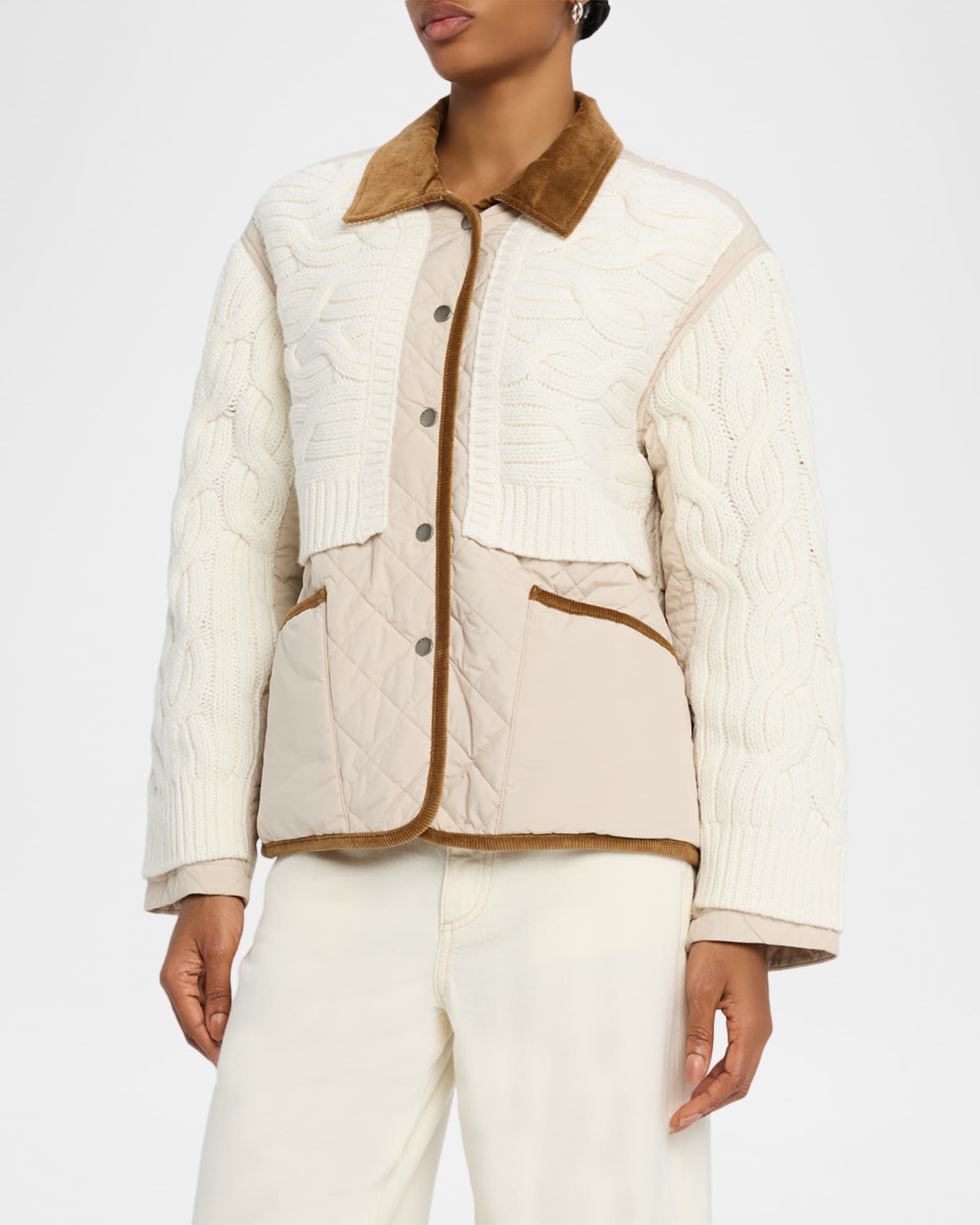 Rag & Bone Ivy Mixed-Media Jacket | Neiman Marcus