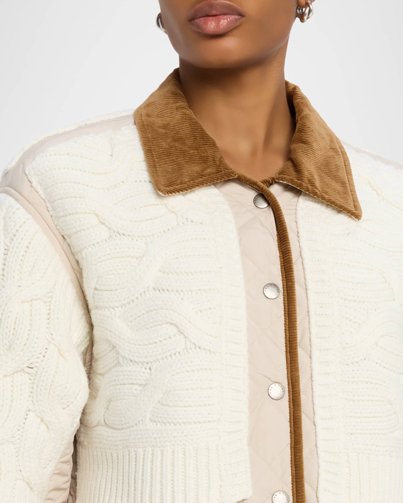 Rag & Bone Ivy Mixed-Media Jacket | Neiman Marcus