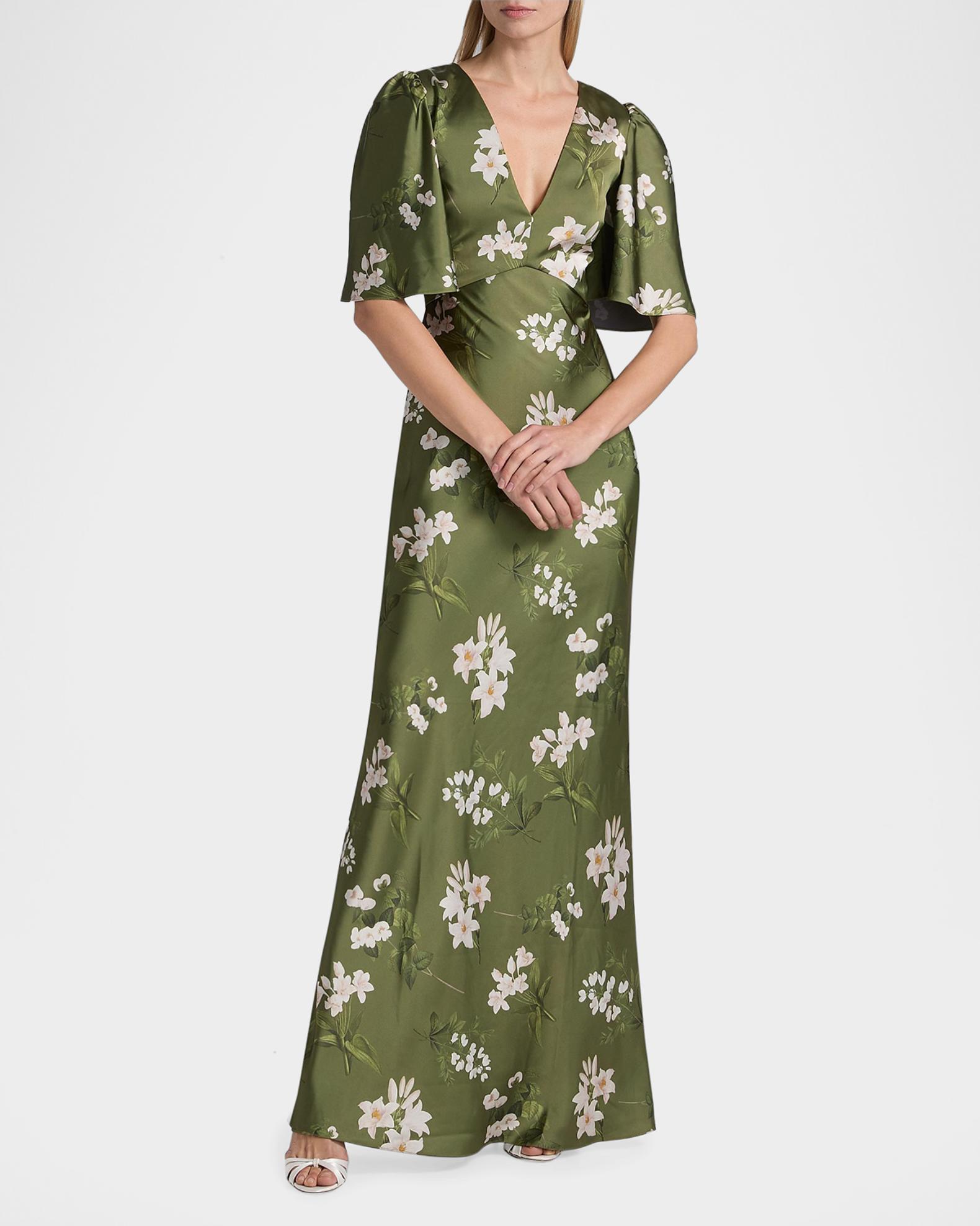 SACHIN BABI Mae Floral Satin Gown | Neiman Marcus