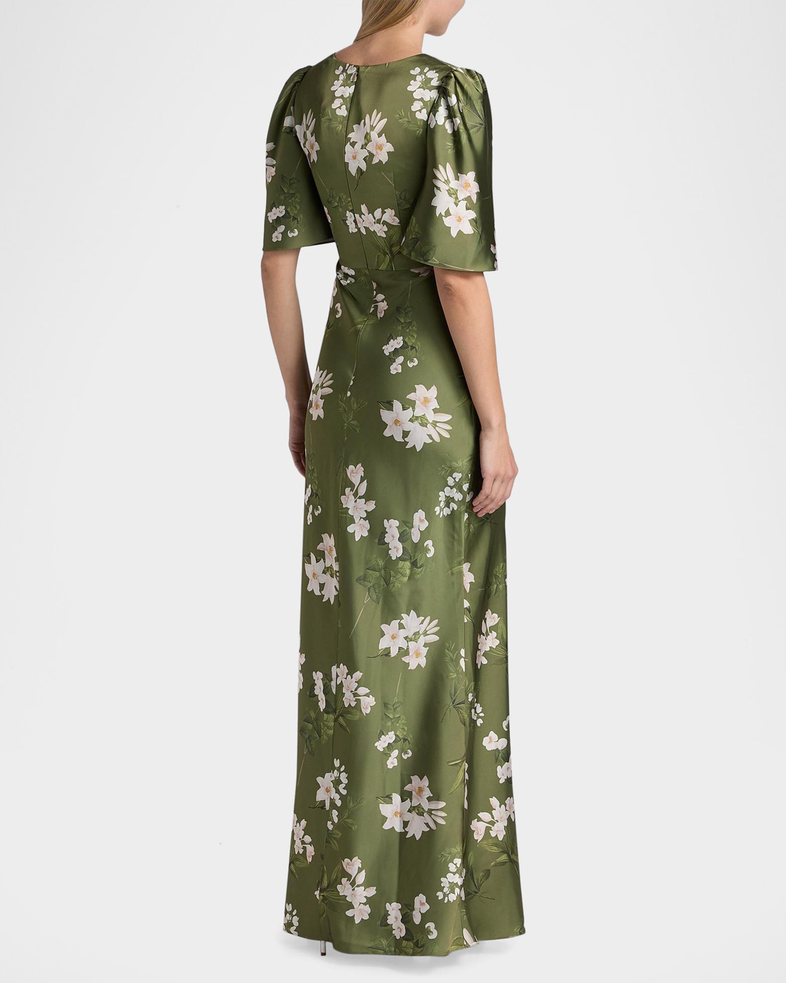 SACHIN BABI Mae Floral Satin Gown | Neiman Marcus