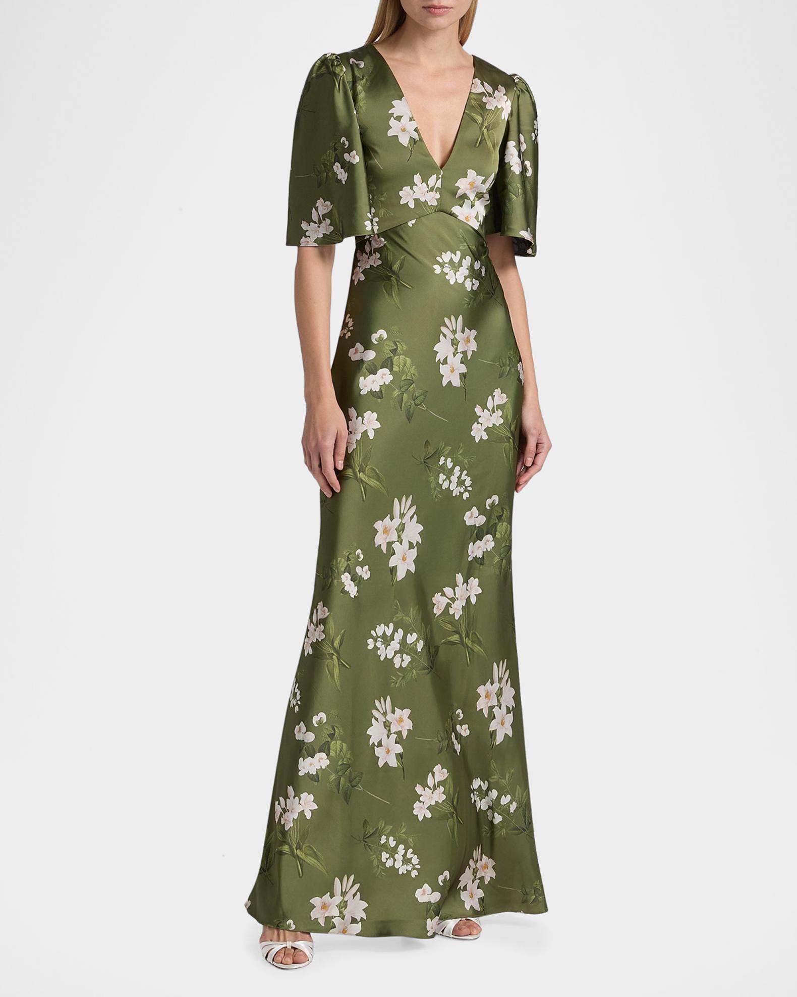 SACHIN BABI Mae Floral Satin Gown | Neiman Marcus