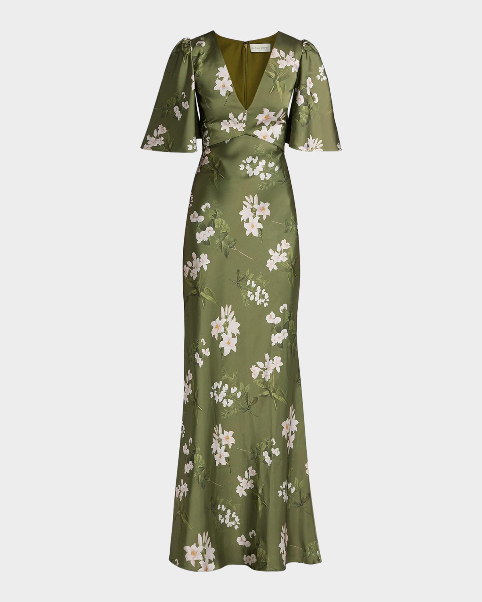 SACHIN BABI Mae Floral Satin Gown | Neiman Marcus