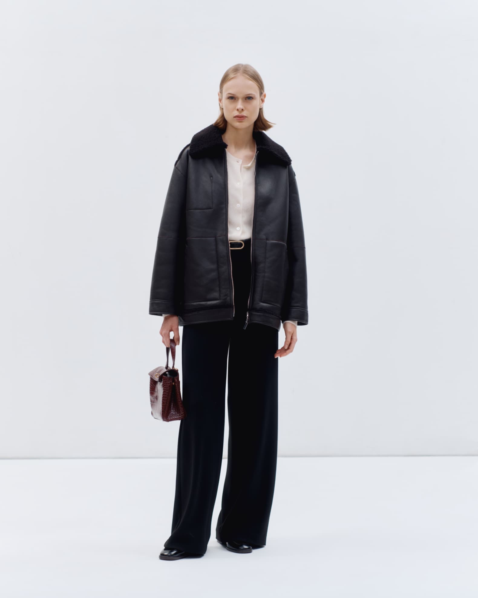 Theory Reversible Shearling Cocoon Coat | Neiman Marcus