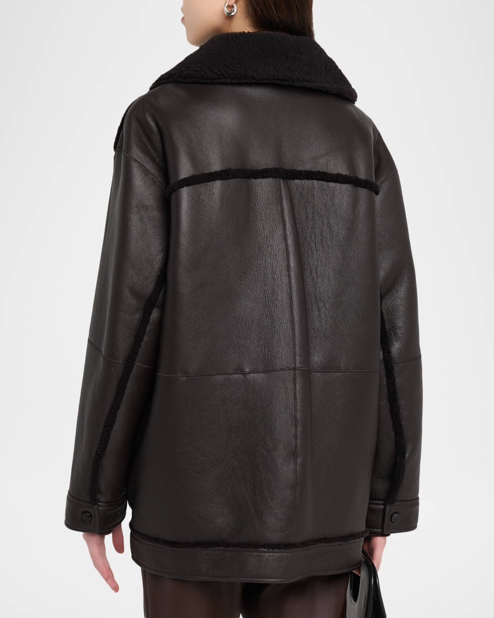 Theory Reversible Shearling Cocoon Coat | Neiman Marcus