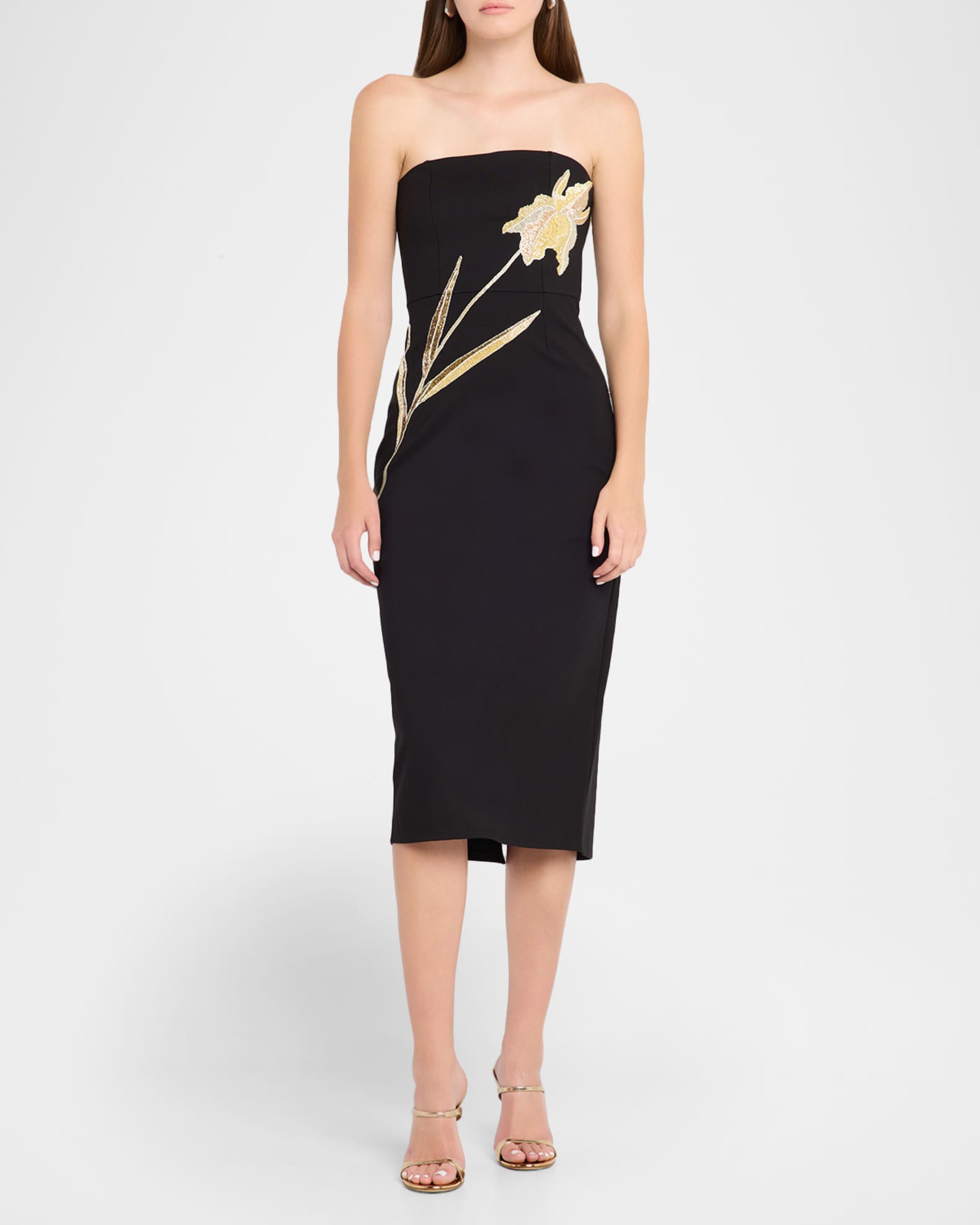 knee length dresses for ladies Staud Black Wells Dress