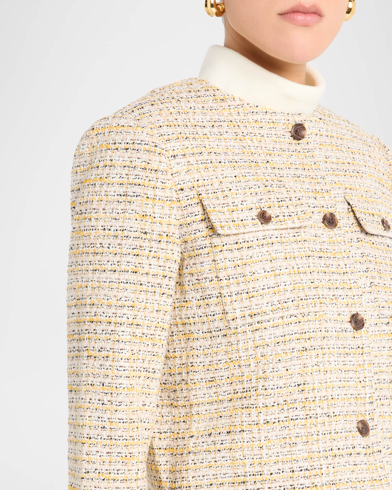Theory Cropped Tweed Jacket | Neiman Marcus