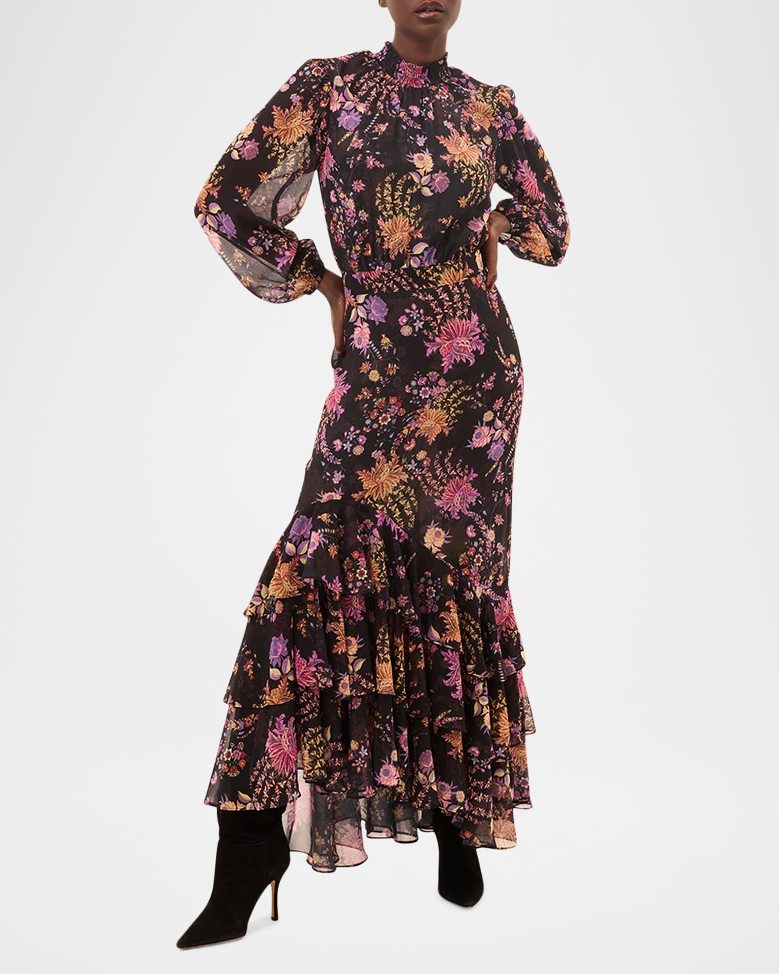 blush pink long sleeve maxi dress Opal Pink Long Sleeve Maxi Dress - US 4
