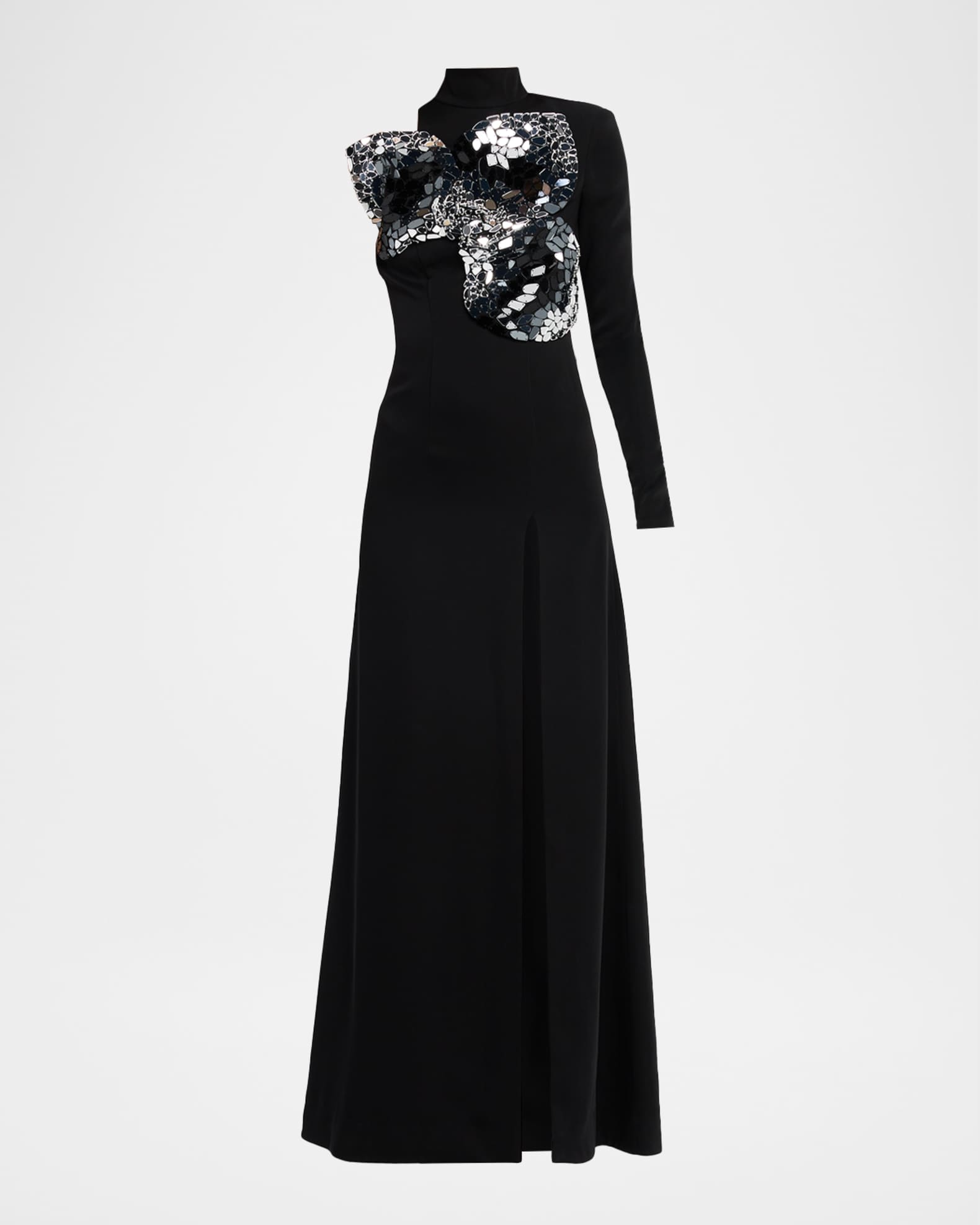 ombre formal dress with sleeves Blue/Purple Ombre Tulle Prom Dress, V Neck Lace Appliqued Pageant Dress,ARD2922 main image 0