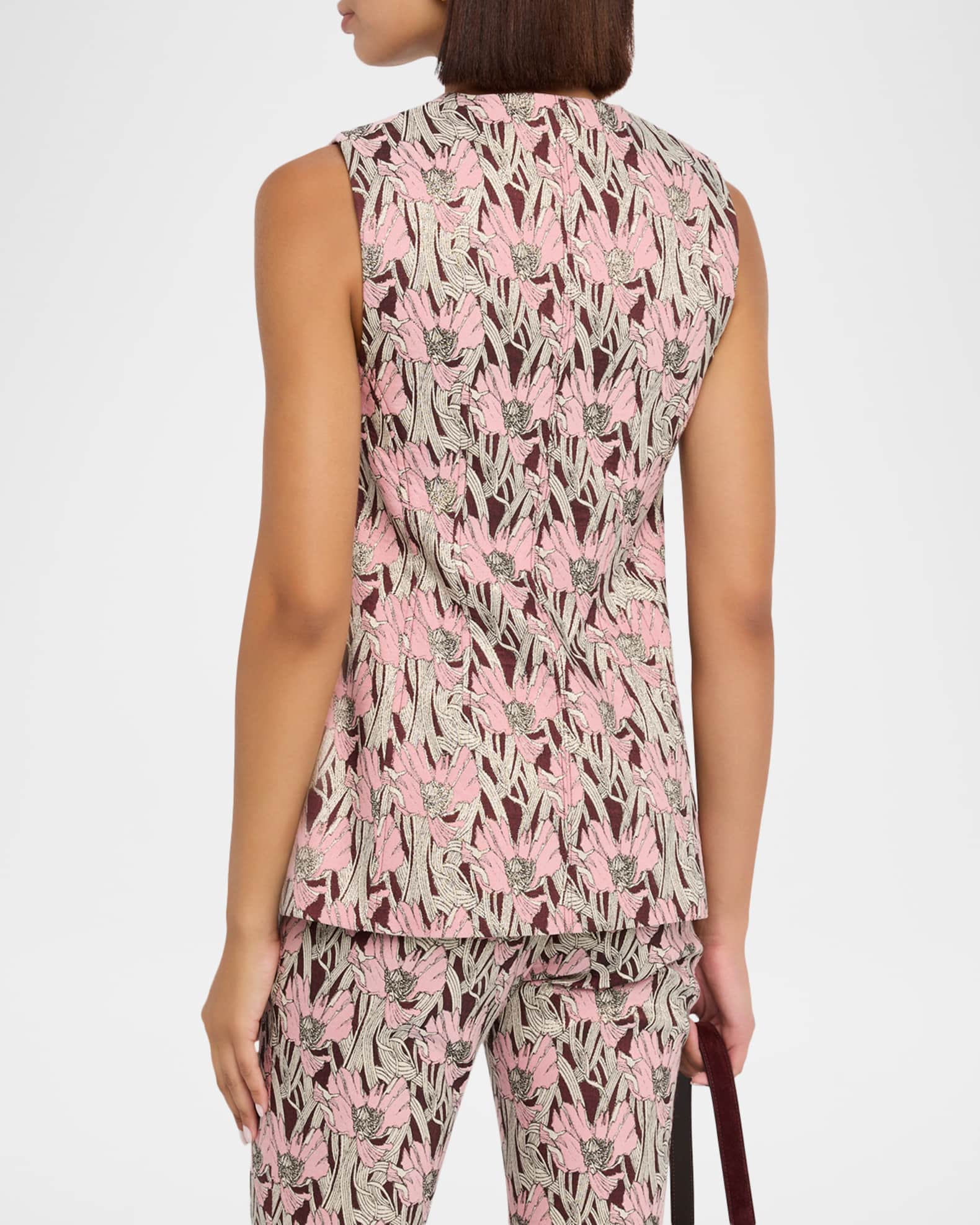 Veronica Beard Jessup Metallic Floral Vest | Neiman Marcus