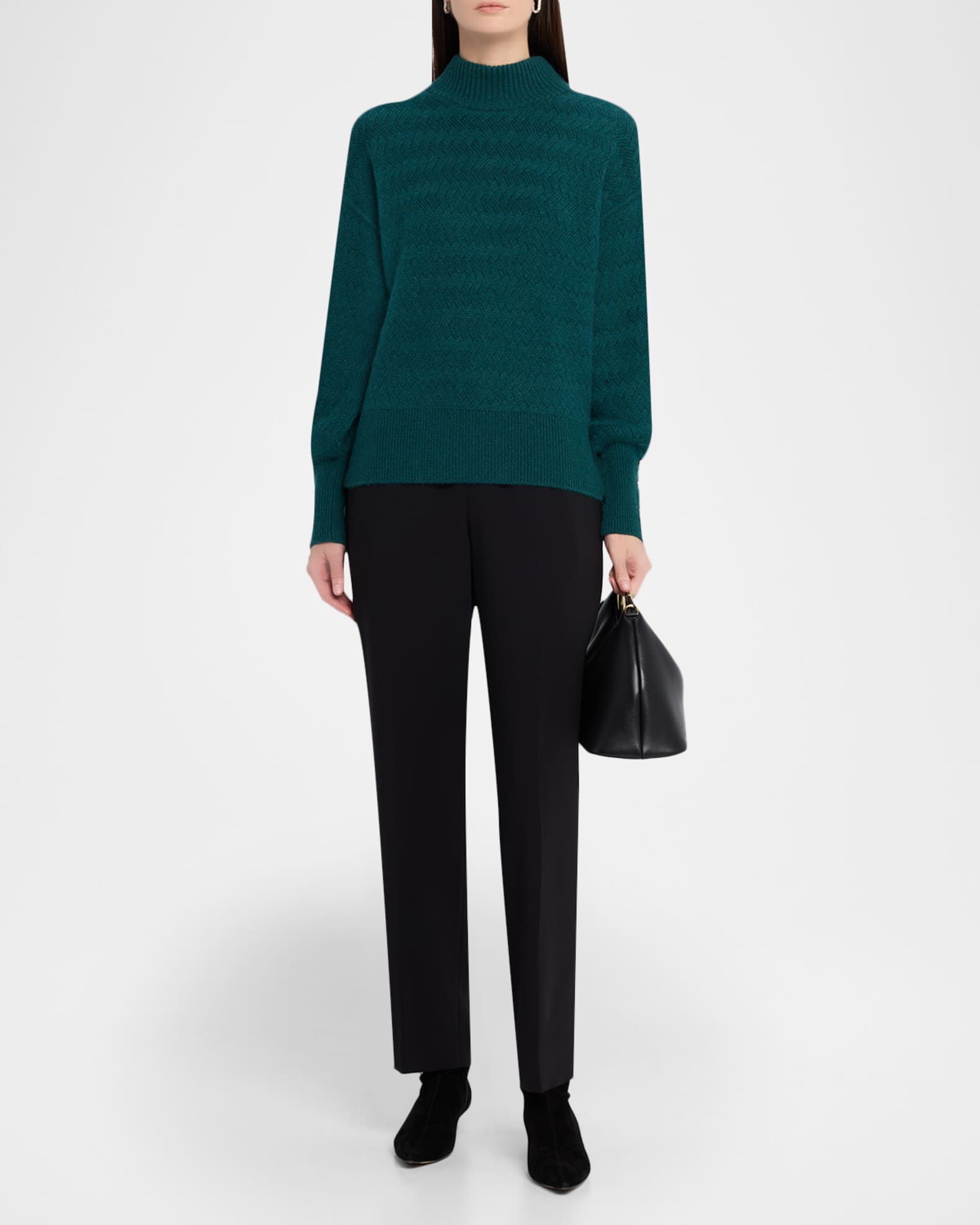 Elie Tahari The Tricia Cashmere Mock-Neck Sweater | Neiman Marcus