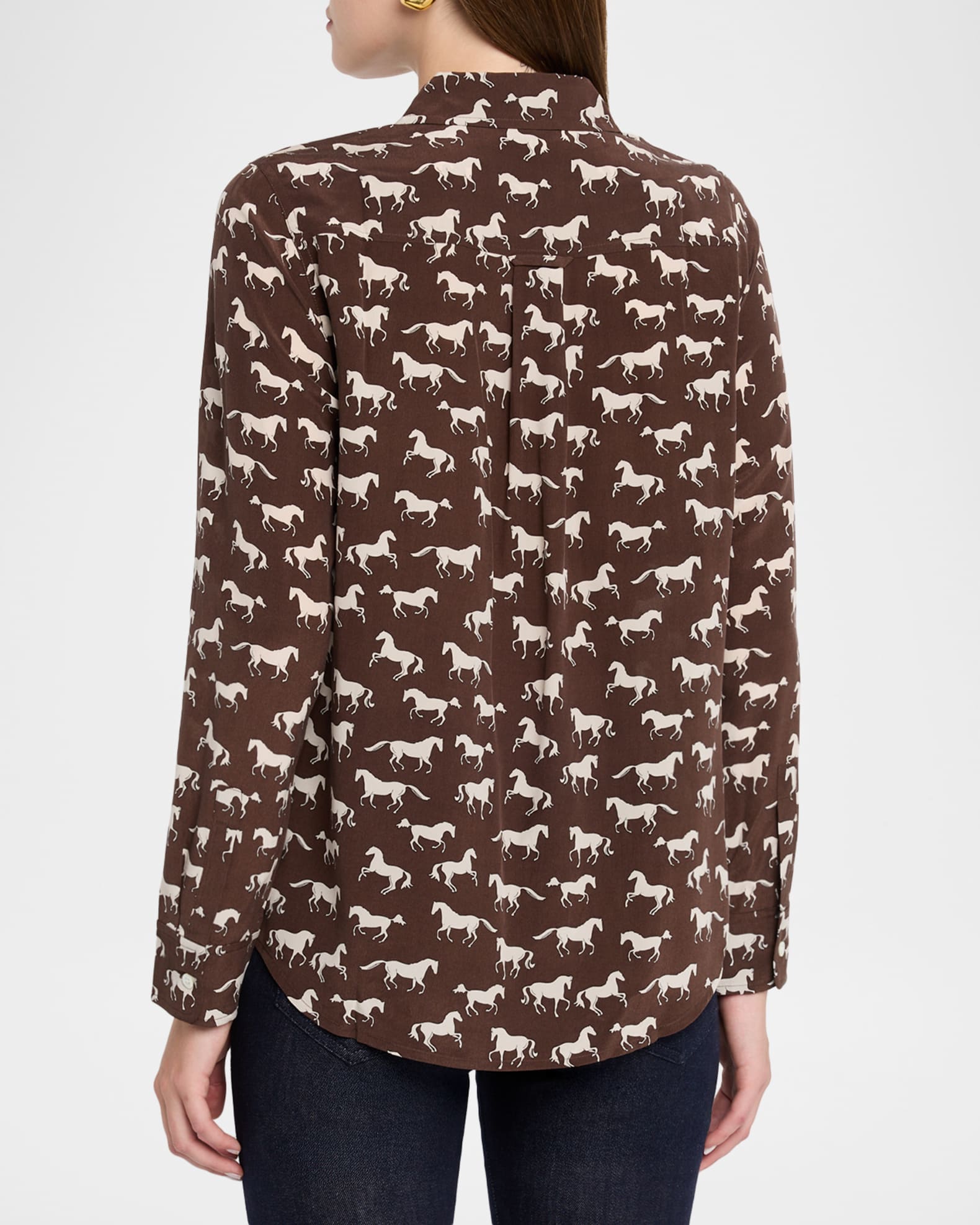 Rails Kate Silk Animal Stars Button Down - White Multicolour