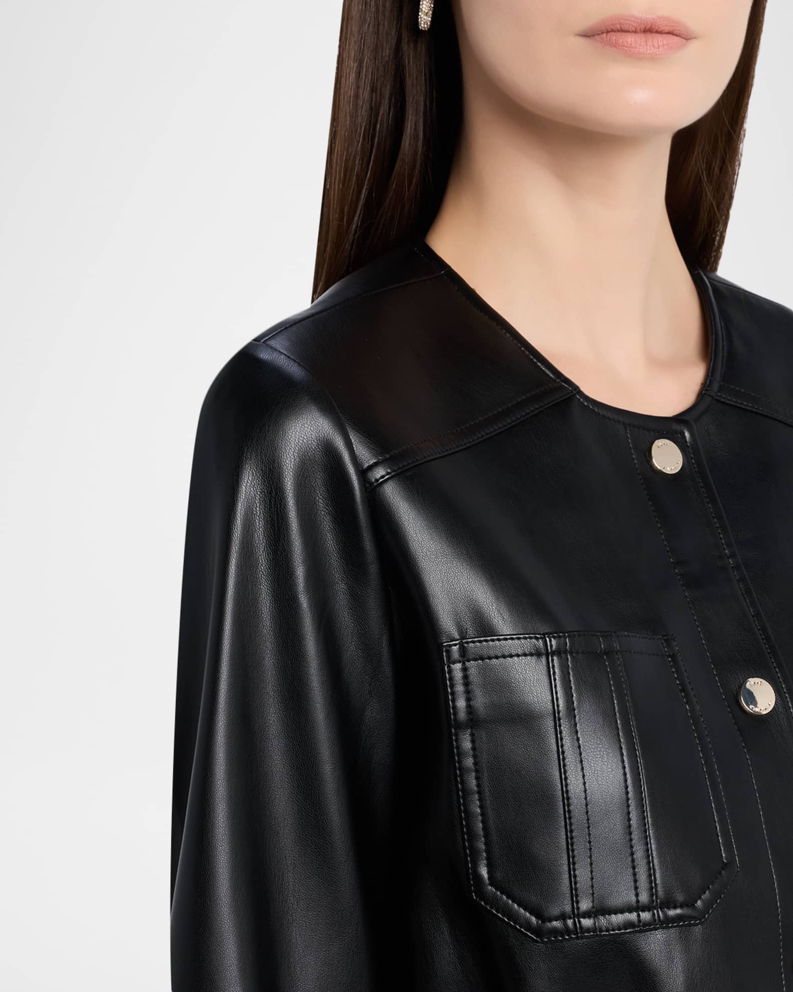 strapless black leather mini dress Chic Strapless Black Faux Leather Mini Dress for Night Out & Party Looks main image 1