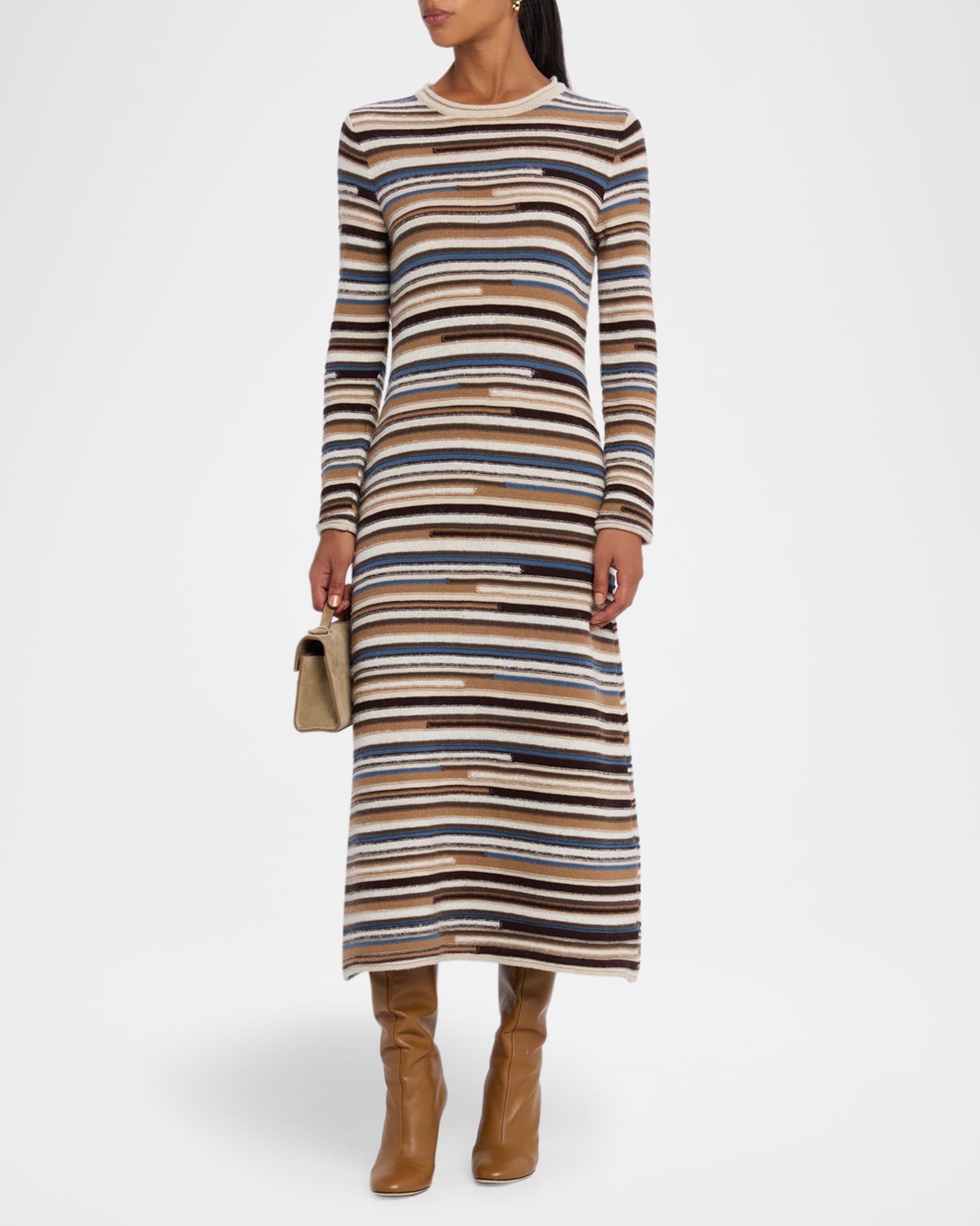 Veronica Beard Sanders Knit Maxi Dress | Dark Acorn Multi | Size XL