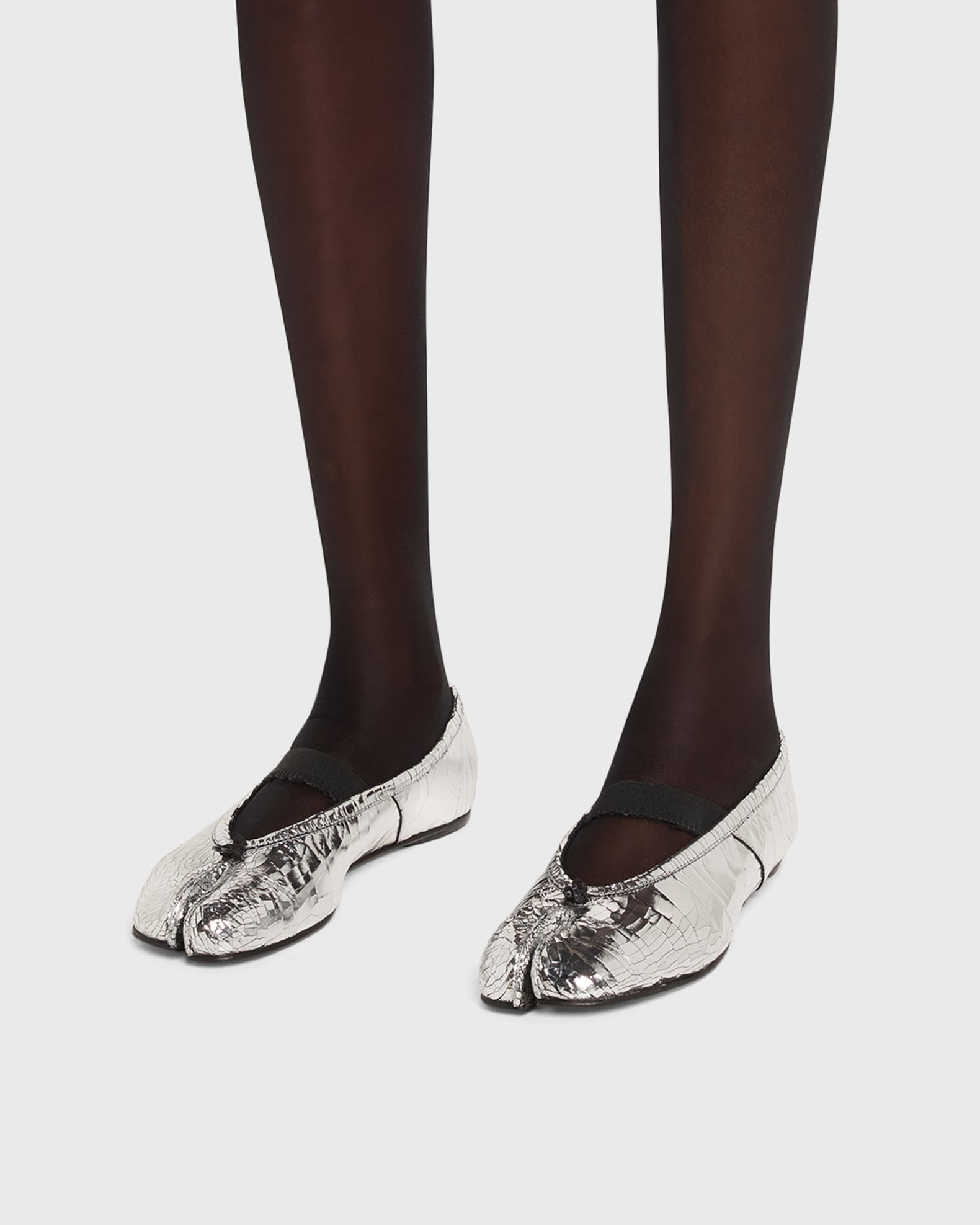 Maison Margiela Tabi Broken Mirror Leather Ballerina Flats