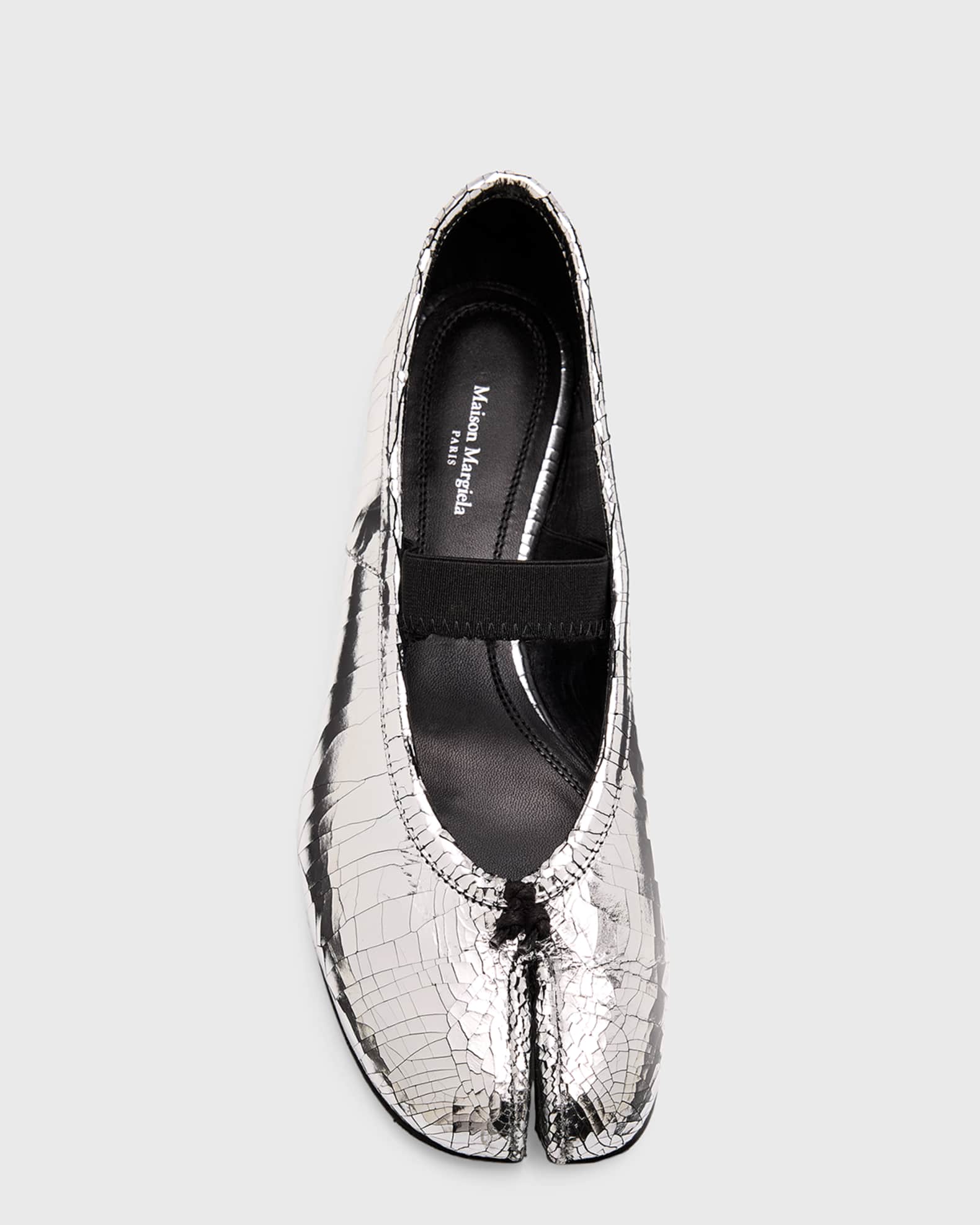 Maison Margiela Tabi Broken Mirror Leather Ballerina Flats