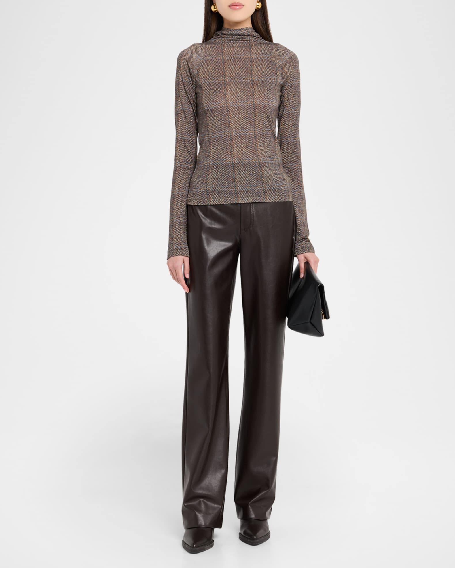 Shaw Plaid Turtleneck Top