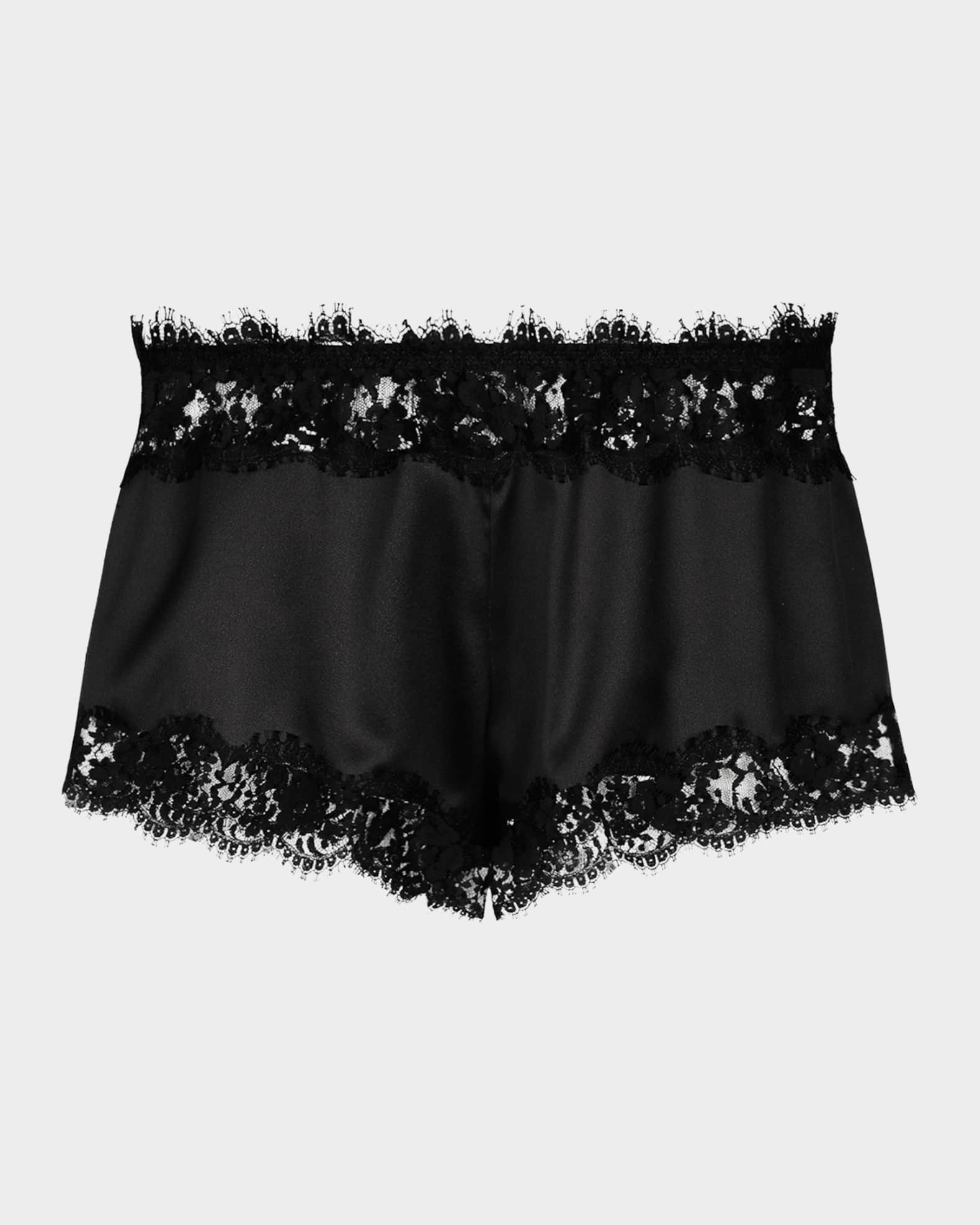 Dolce&Gabbana Lace-Trim Stretch Silk Slip Shorts | Neiman Marcus