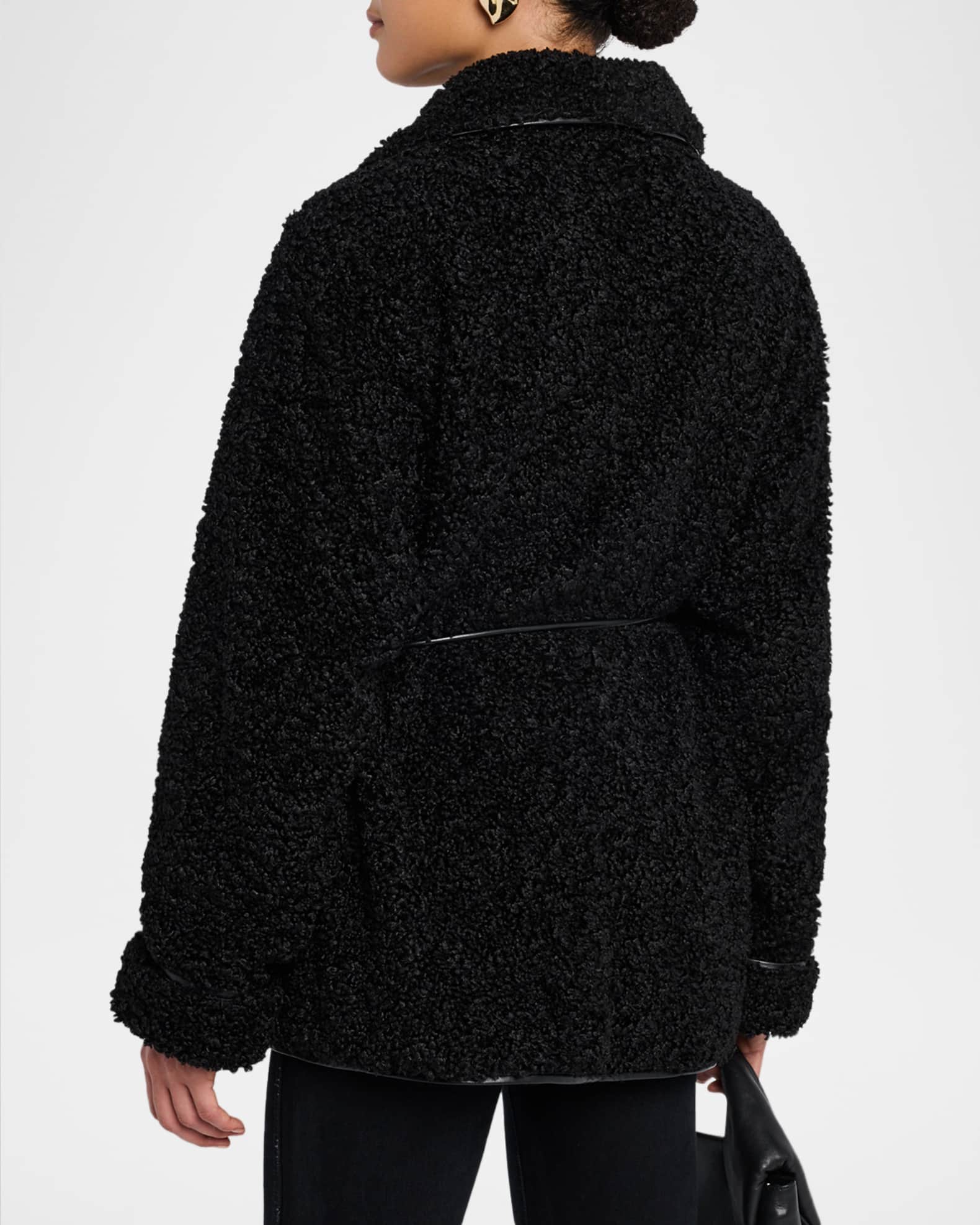 SIMKHAI Kimia Tie Waist Sherpa Jacket | Neiman Marcus