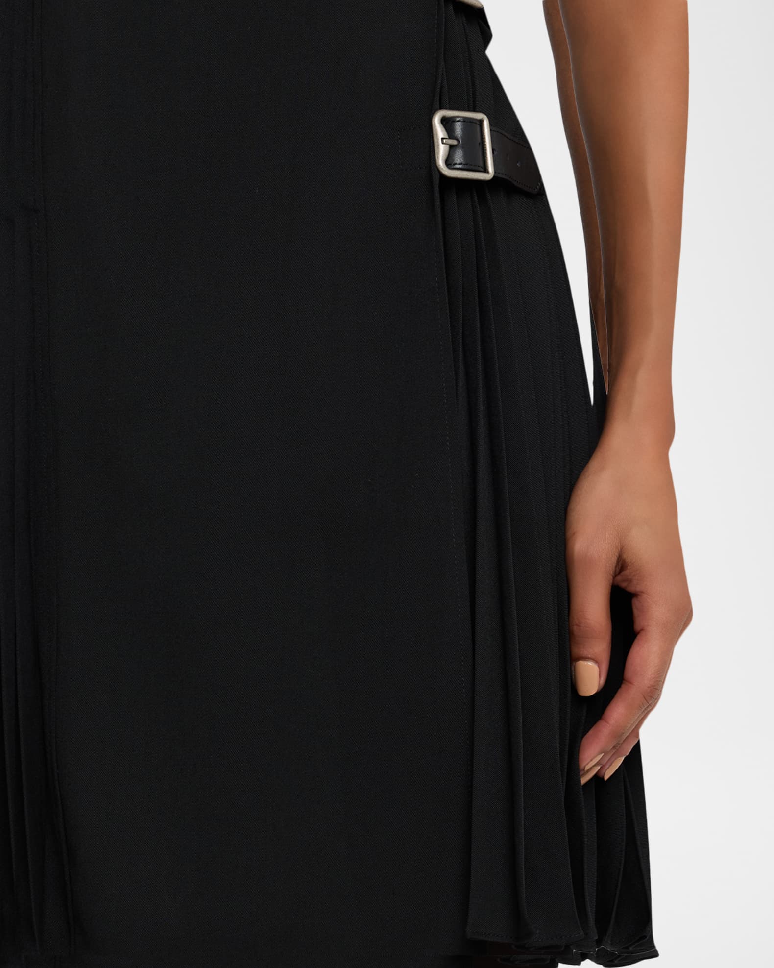 Burberry Ada Pleated Wrap Mini Dress | Neiman Marcus