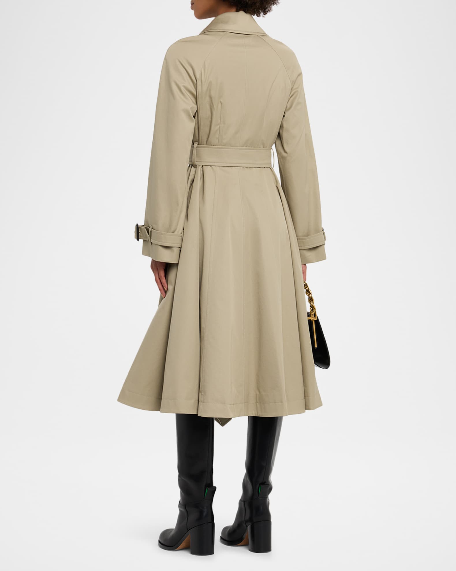 Burberry Ellingham Belted Flare Trench Coat | Neiman Marcus