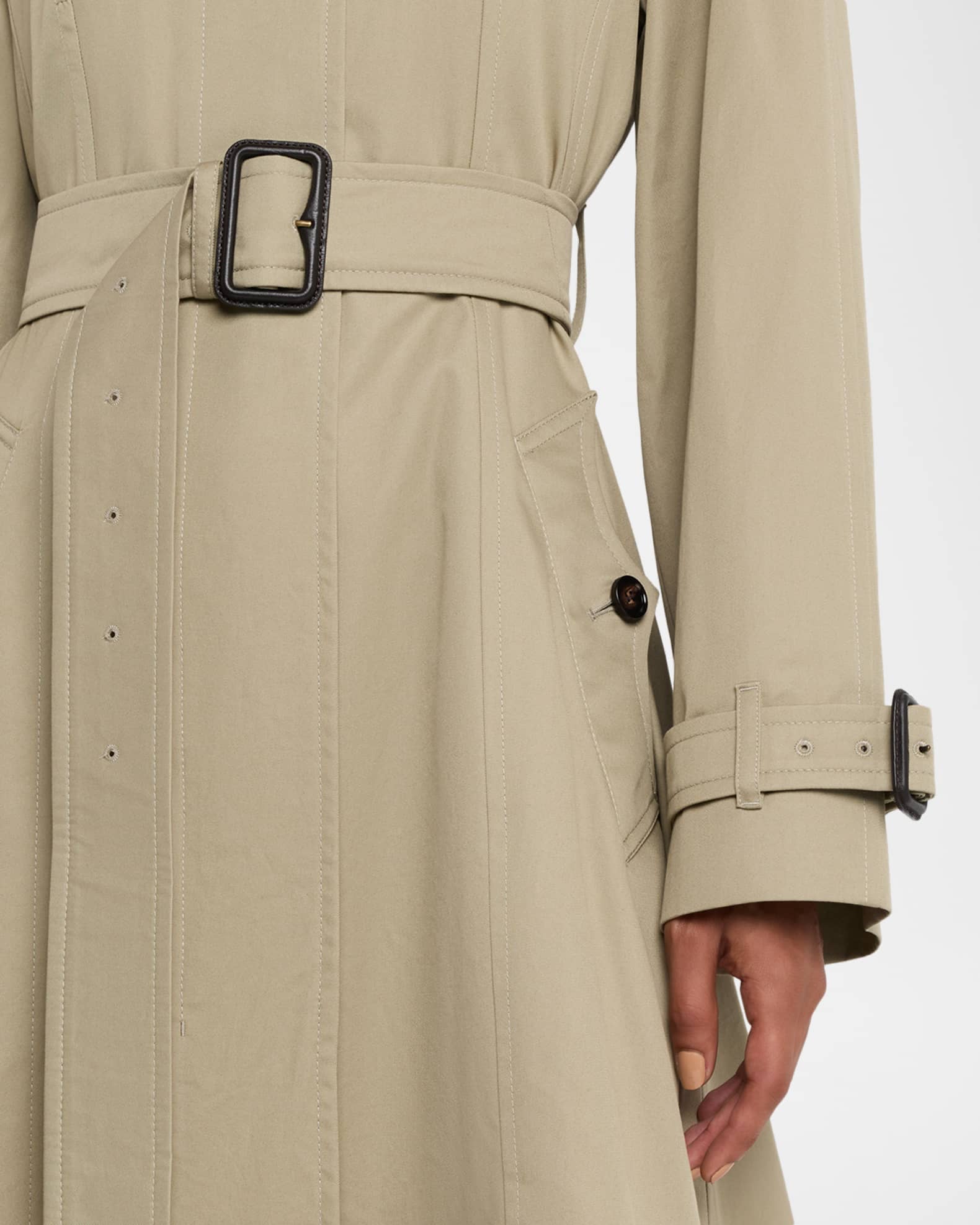 Burberry Ellingham Belted Flare Trench Coat | Neiman Marcus