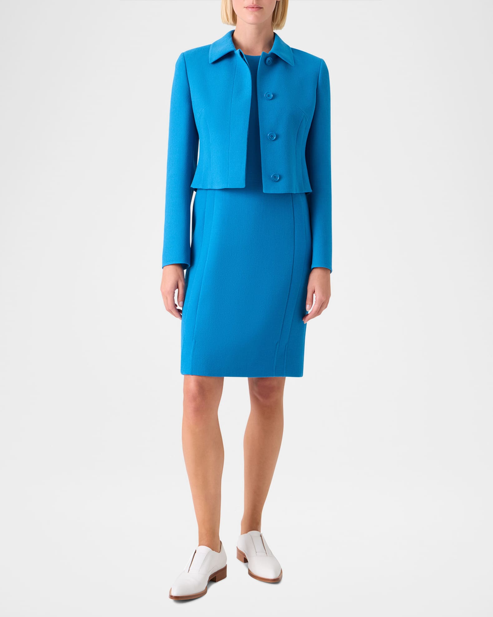 Akris Helios Wool Slim Short Jacket | Neiman Marcus
