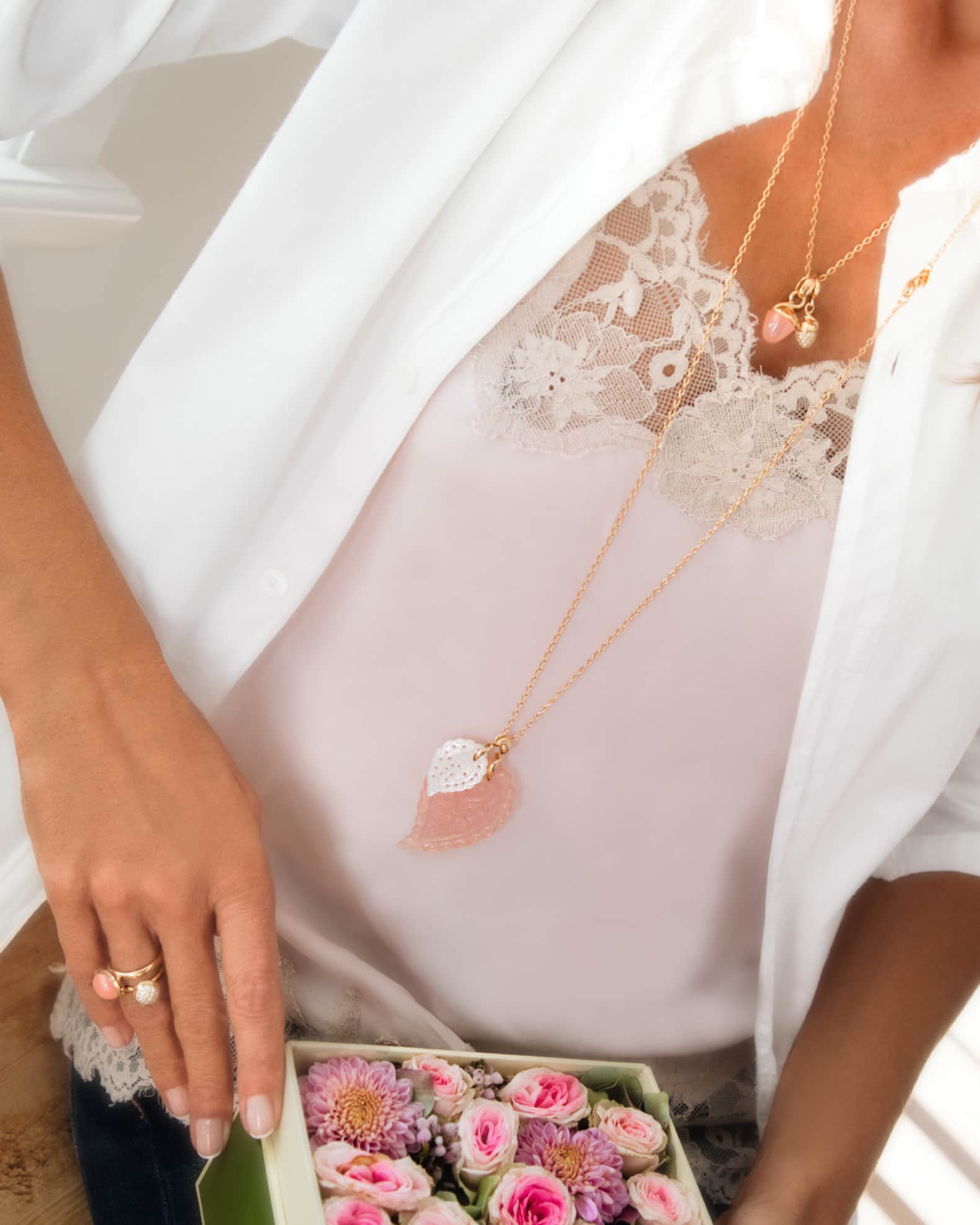 18K Rose Gold Eight Chain, 35"L 1