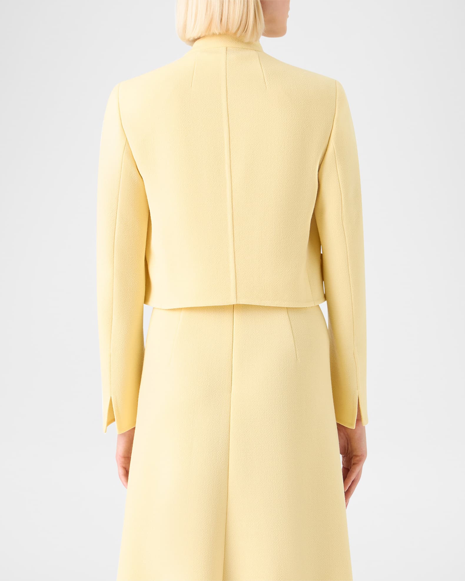 Akris Helena Wool Crepe Open-Front Short Jacket | Neiman Marcus