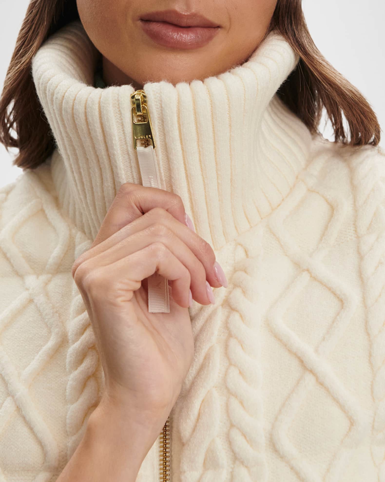 Cable Knit Puffer Vest main image 0