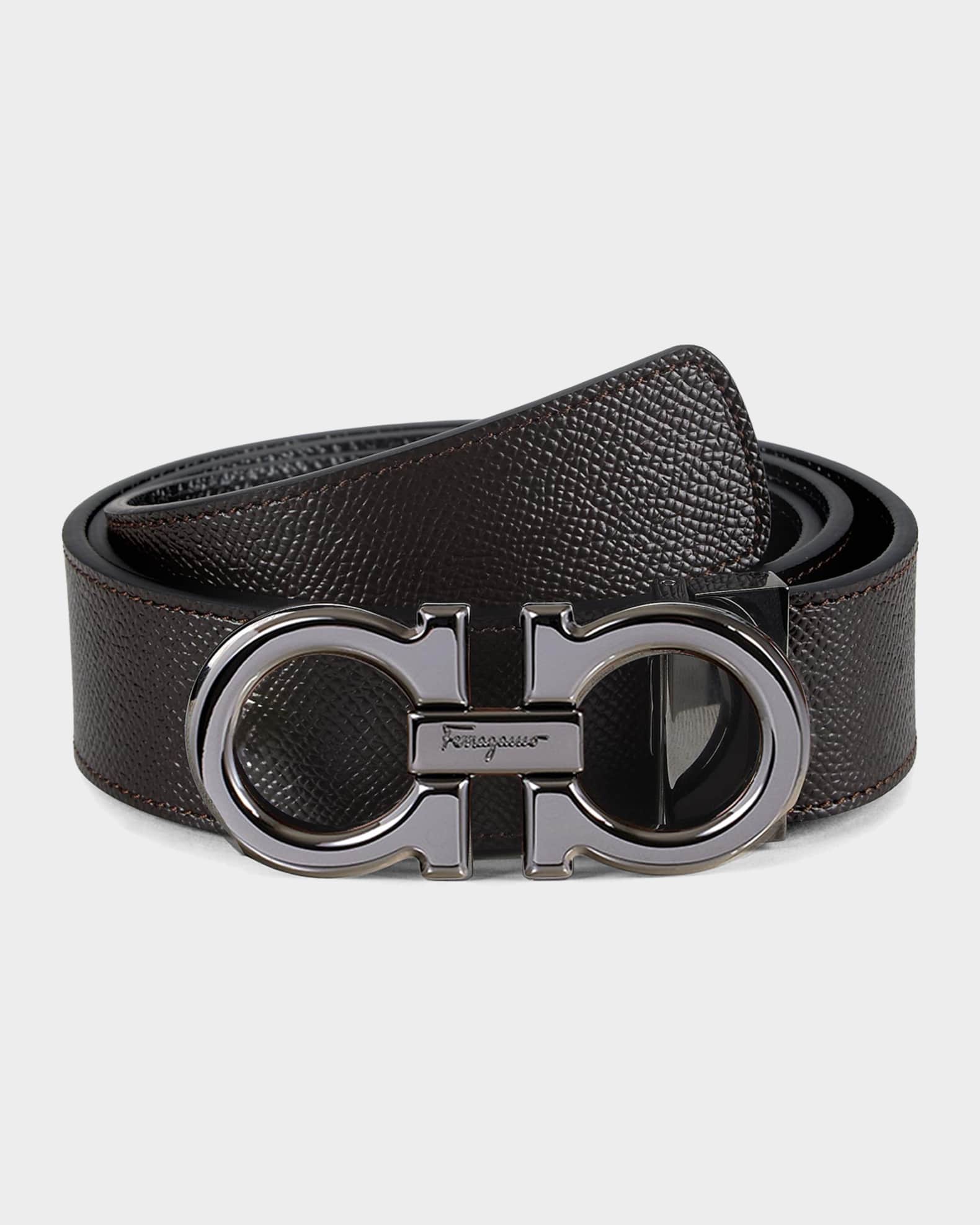 Ferragamo Gancini Adjustable Cut-to-Size Reversible Leather Belt