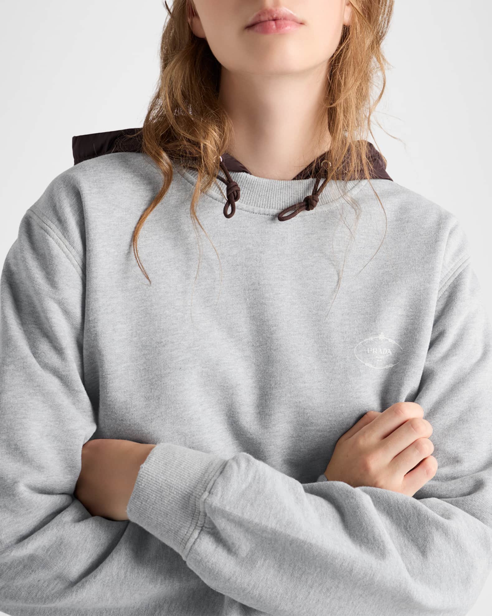 Prada Cotton Crewneck Sweatshirt | Neiman Marcus