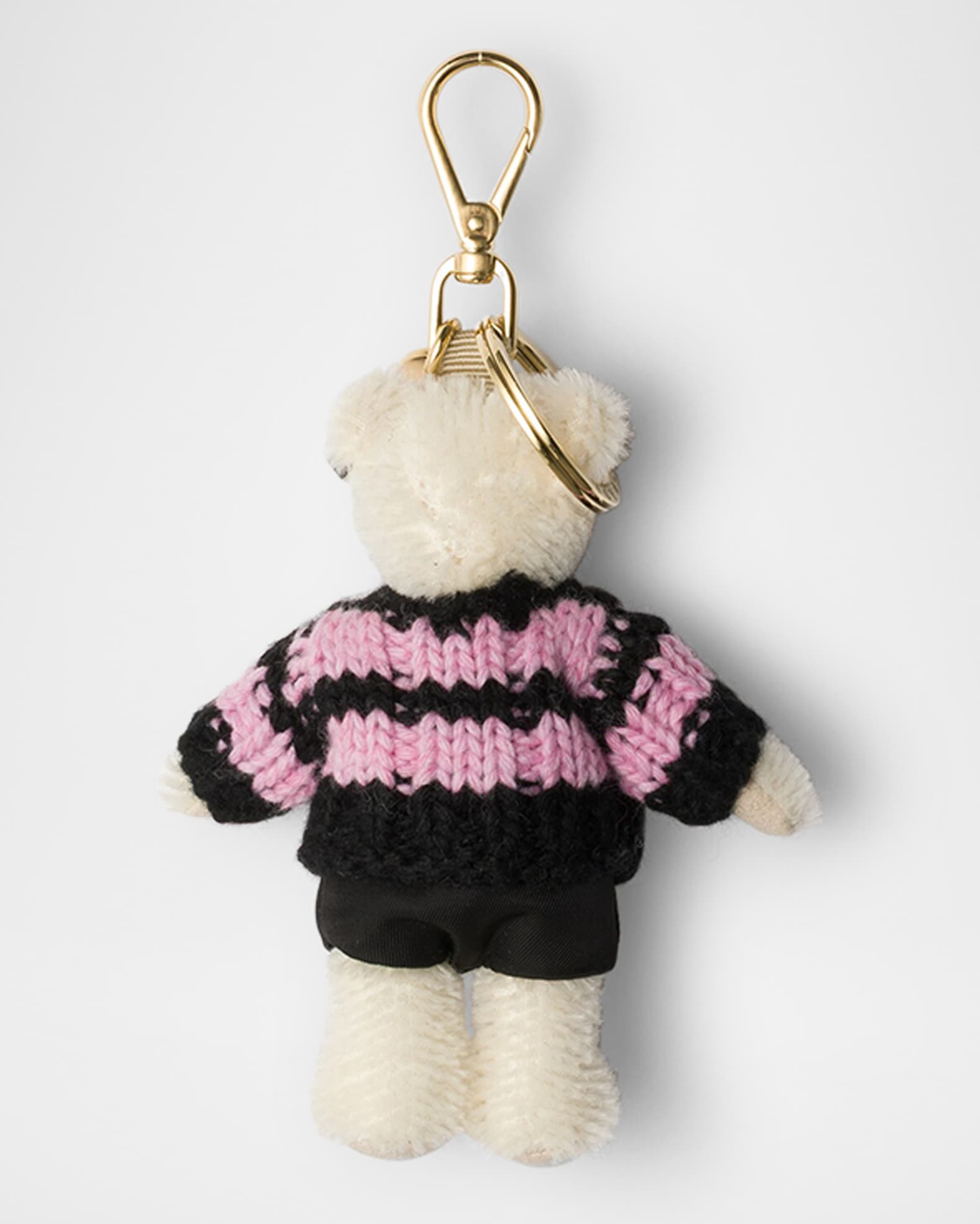 Prada Teddy Bear Bag Charm with Metal Ring | Neiman Marcus
