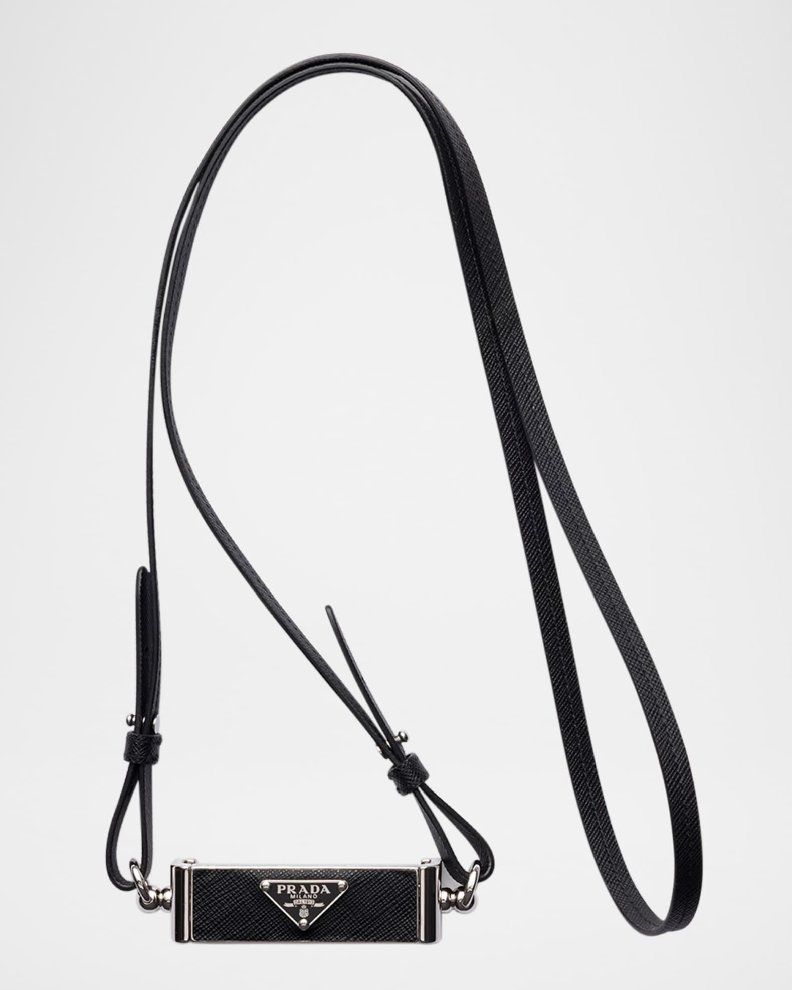 Prada Metal & Saffiano Leather Smartphone Holder | Neiman Marcus