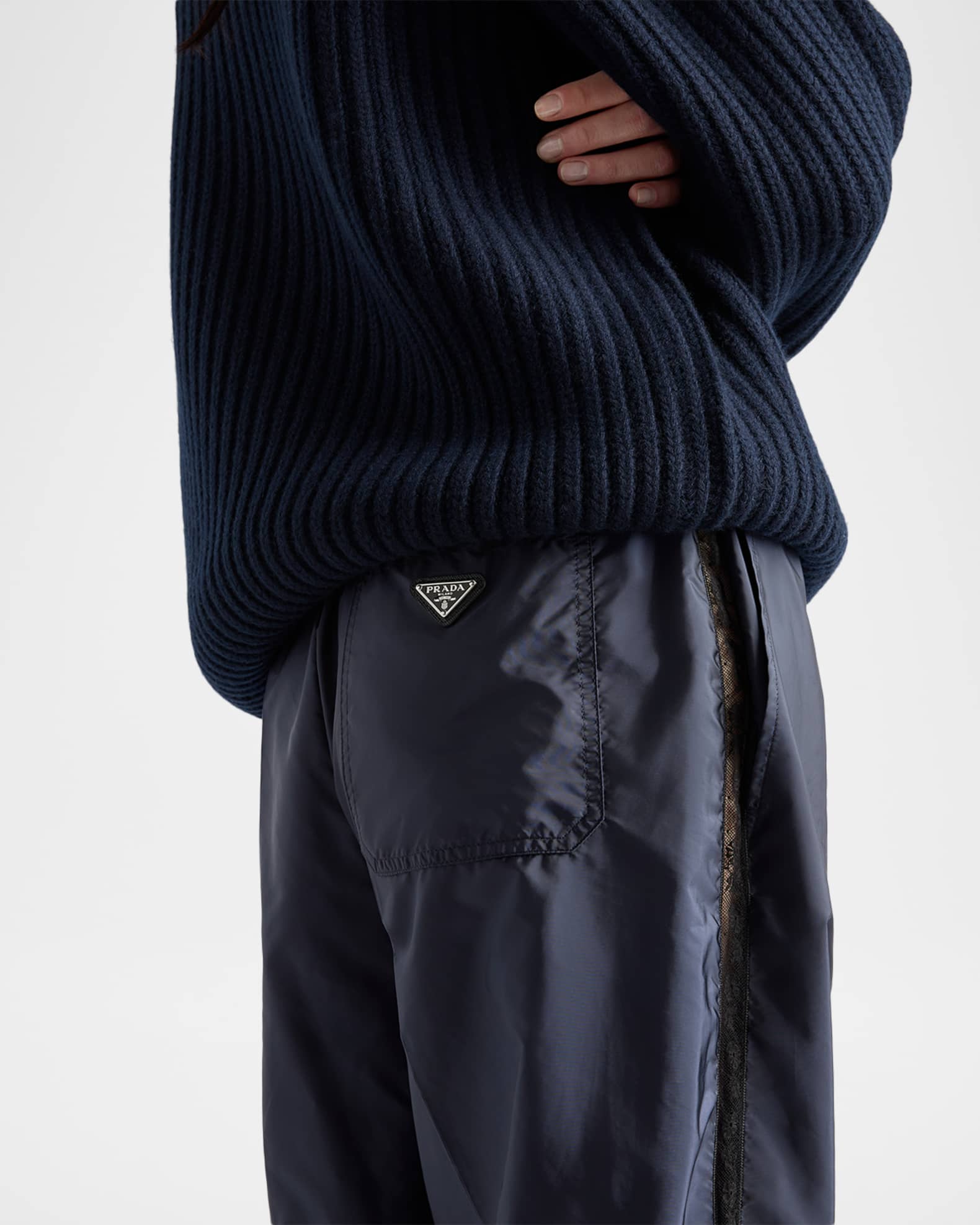 Prada Re-Nylon Wide-Leg Pants | Neiman Marcus