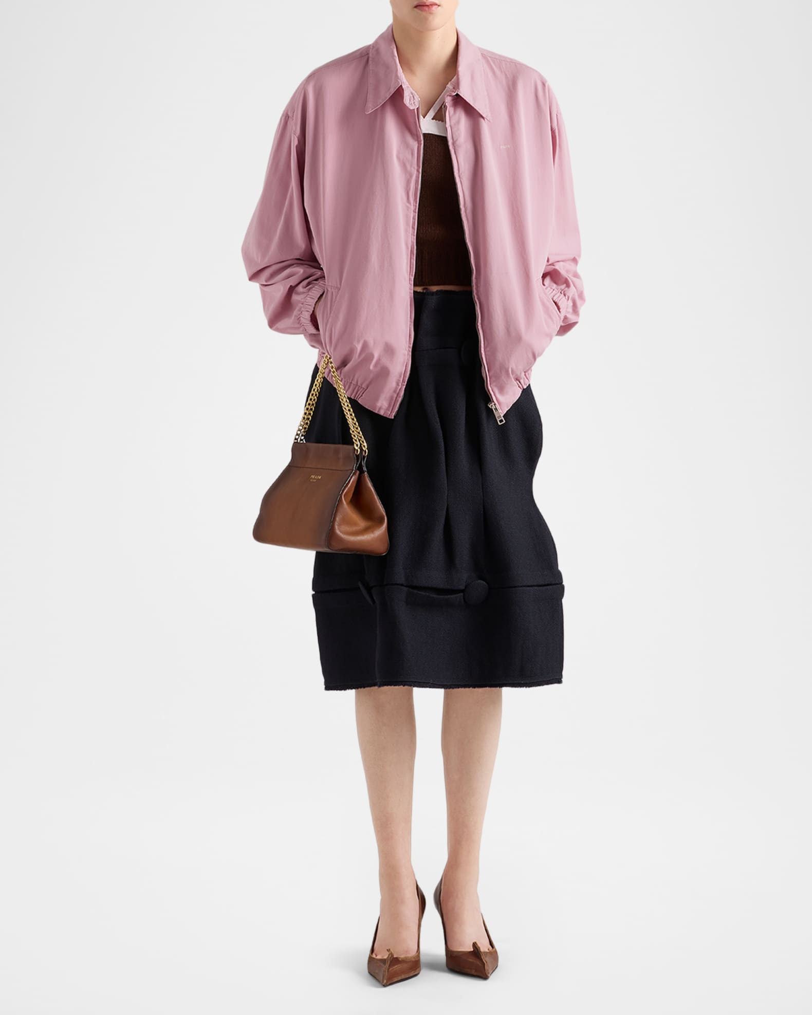 Prada Old Gabardine Blouson Jacket | Neiman Marcus