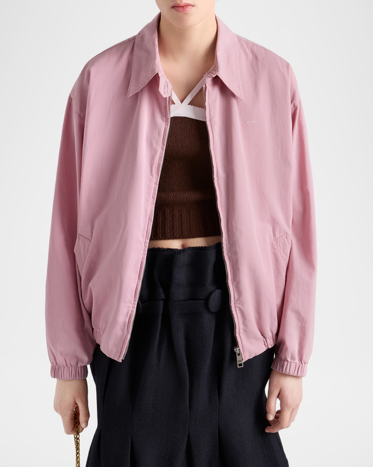 【PRADA】ナイロンジャケット ブルゾン ピンク GORE-TEX　42　XL PRADA】ナイロンジャケット ブルゾン ピンク GORE-TEX 42 XL