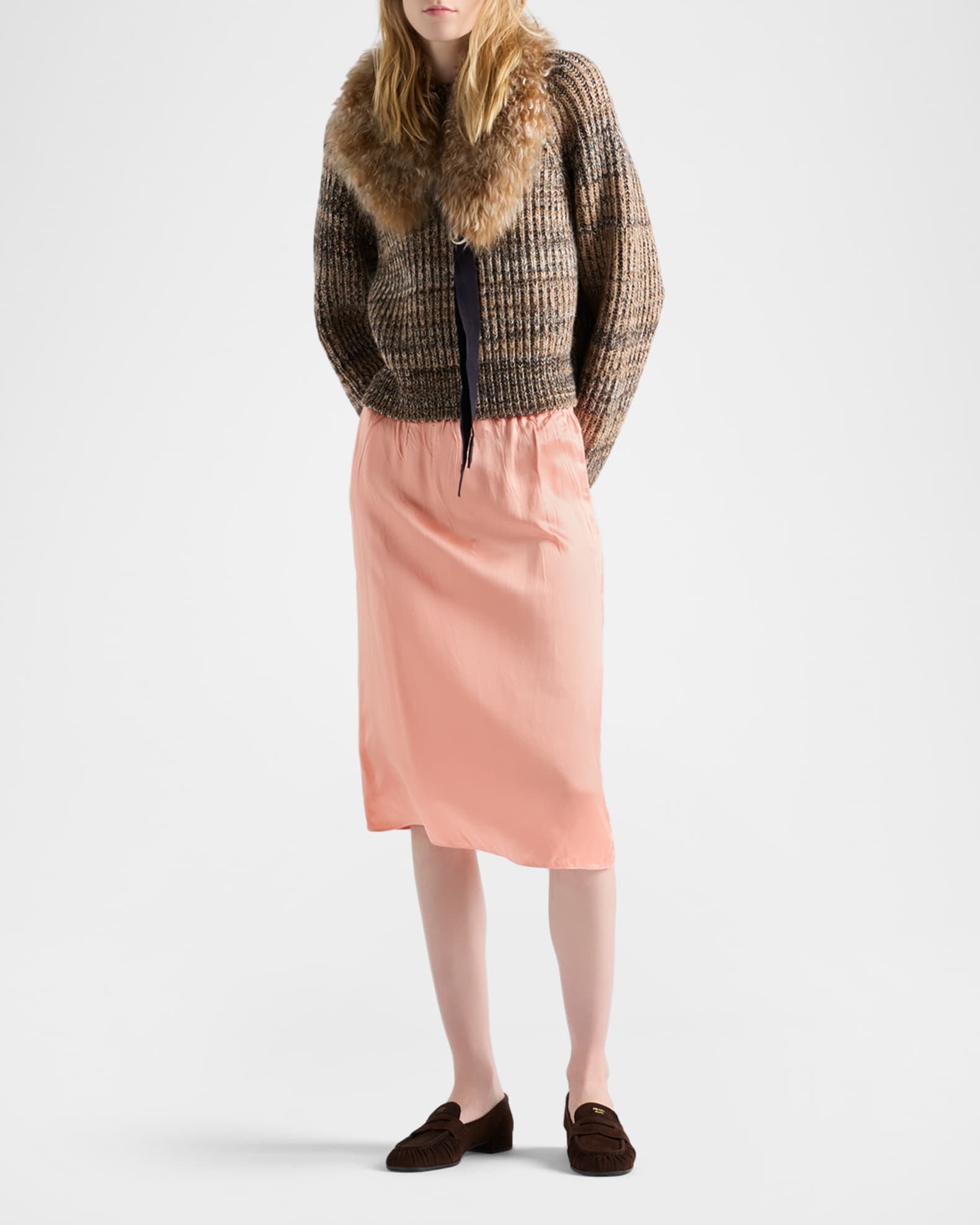 スカート Prada Sport Silk Skirt Prada Gradient Silk Skirt | Neutrals | FARFETCH
